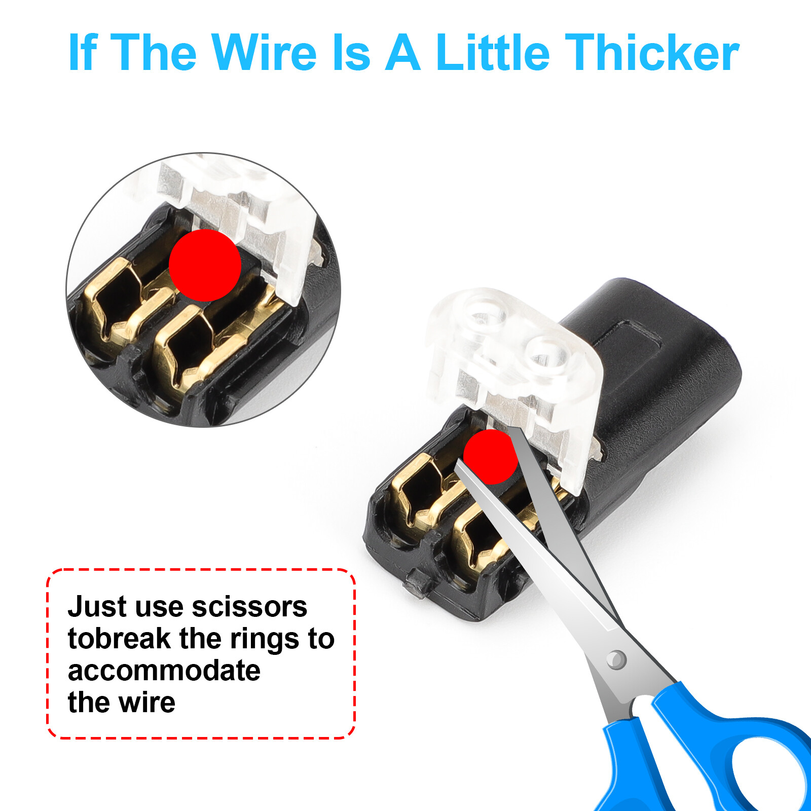 100PCS Double-Wire Plug-in Connector, Cable Clamp with Locking Buckle, AWG 18-22