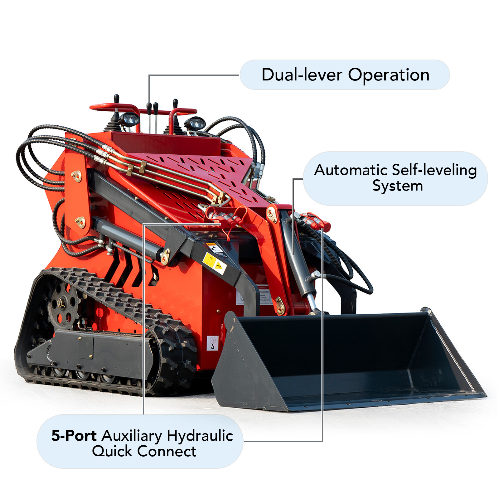 3527Lbs Mini Skid steer Loaders EPA 25 HP Kubota Engine Free Shipping USA Stock