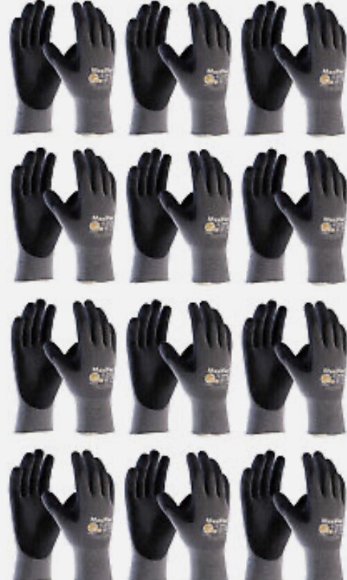 New MaxiFlex Ultimate 34-874 Seamless Nylon Gloves Nitrile 12 Pk. Various Sizes