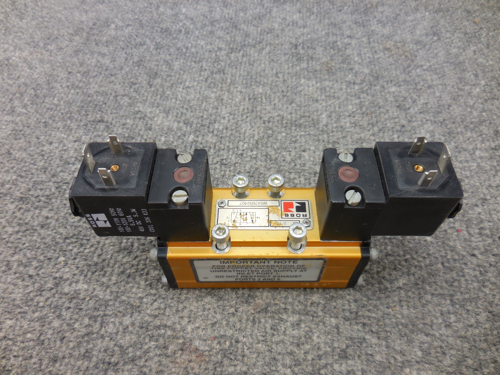 Unused Ross W6476B2407 Solenoid Valve
