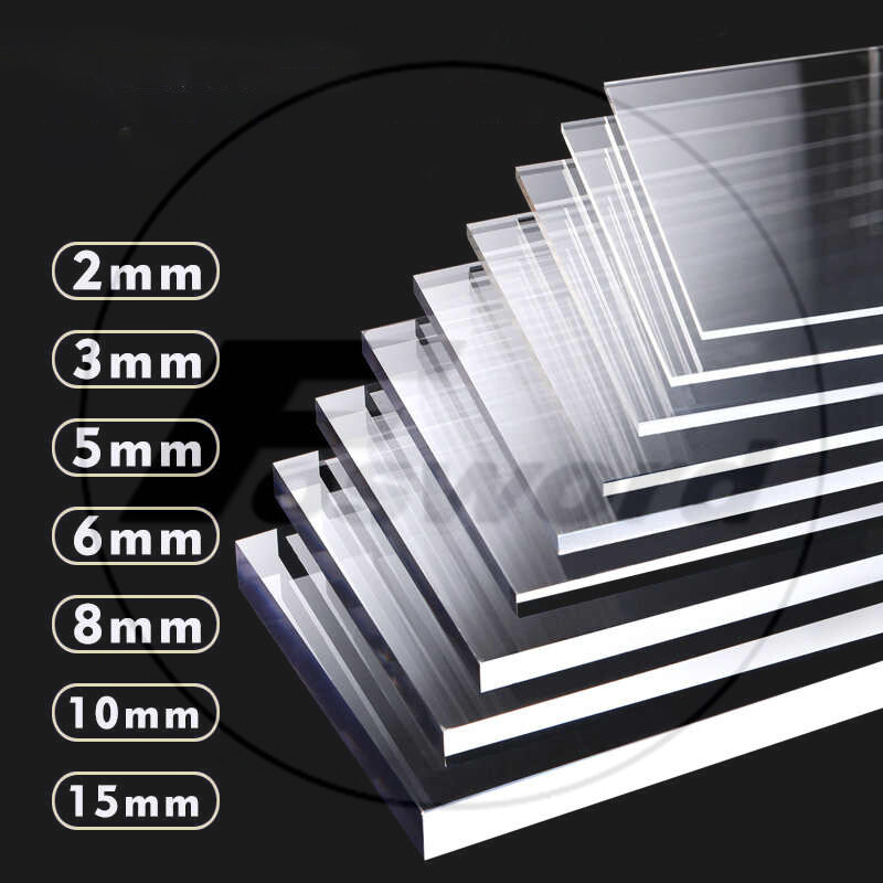 Clear Acrylics Sheets Cut To Size Hard Plastic Plate 100 -300mm Thick 1mm -20mm
