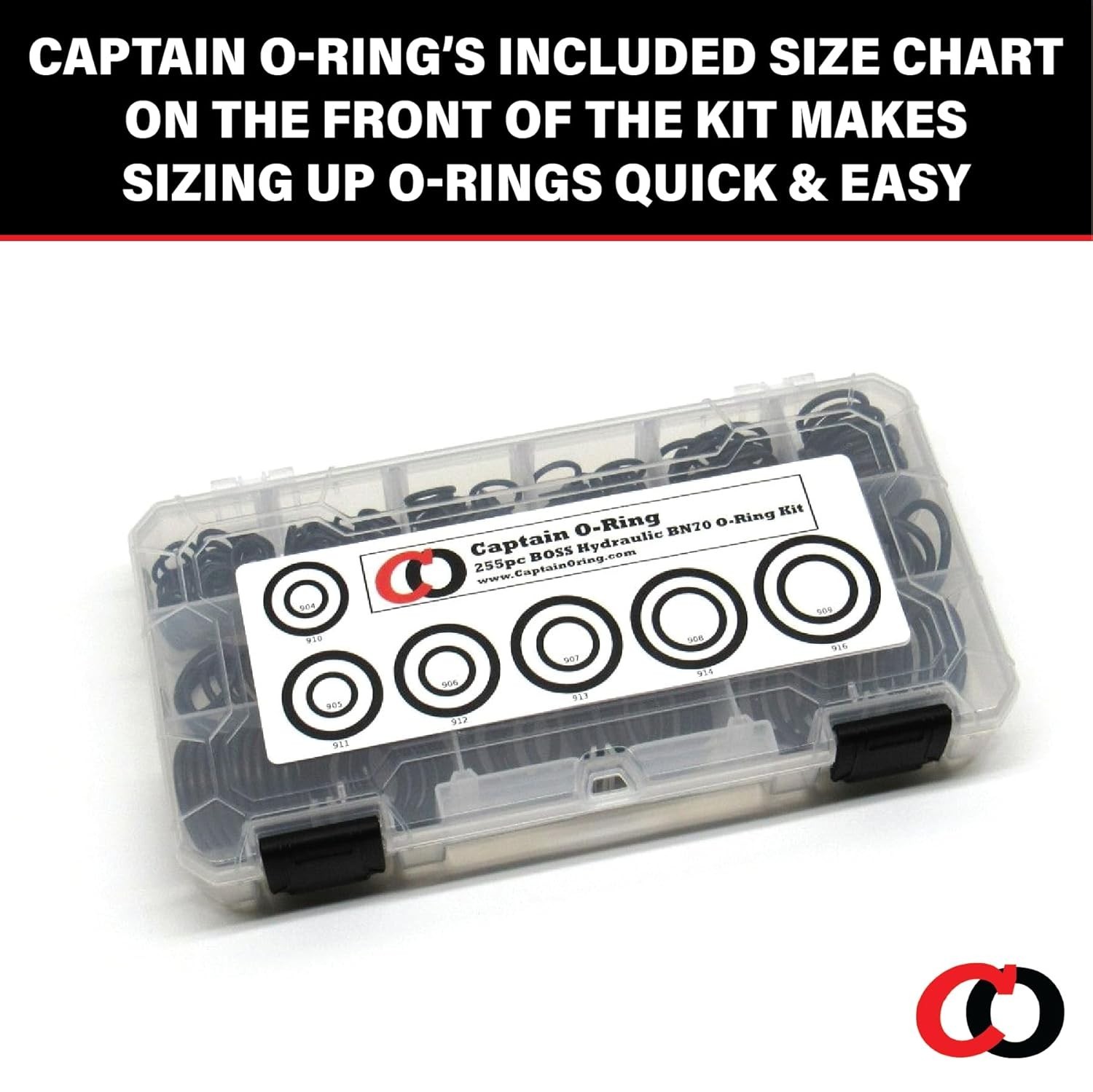 255 Piece Hydraulic O-Ring Seal Kit with Buna-N Rubber for ORB/BOSS Fittings
