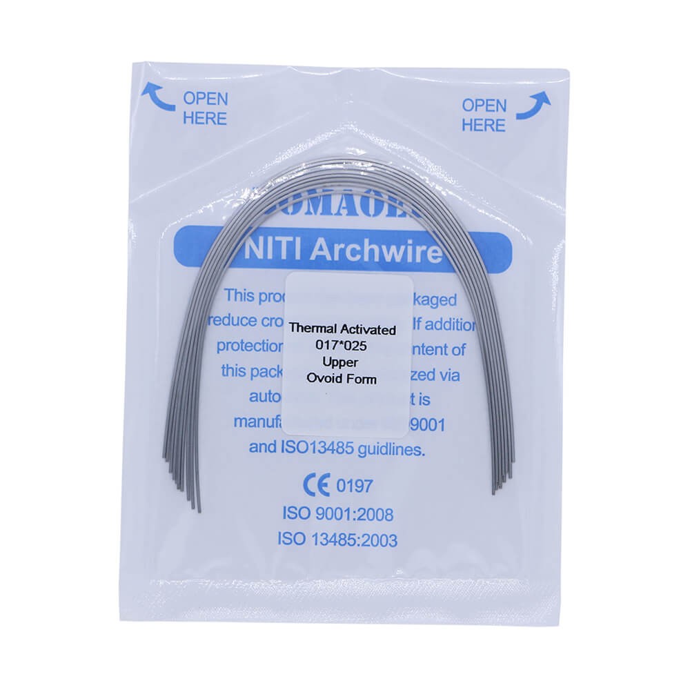 100×Dental Orthodontic Niti Thermal Activated Rectangular Arch Wires 17×25 Upper