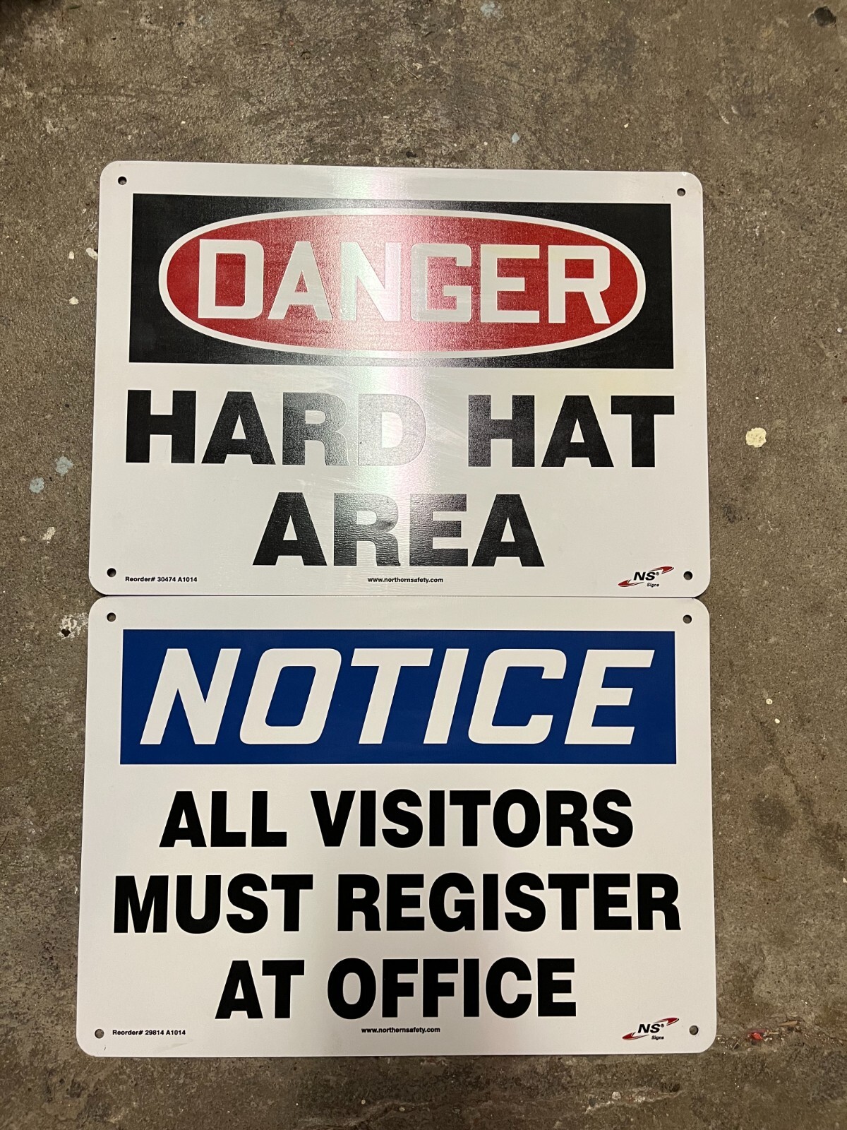 10″ X 14″ Aluminum Signs- Danger Hard Hat Area & Notice All Visitors…