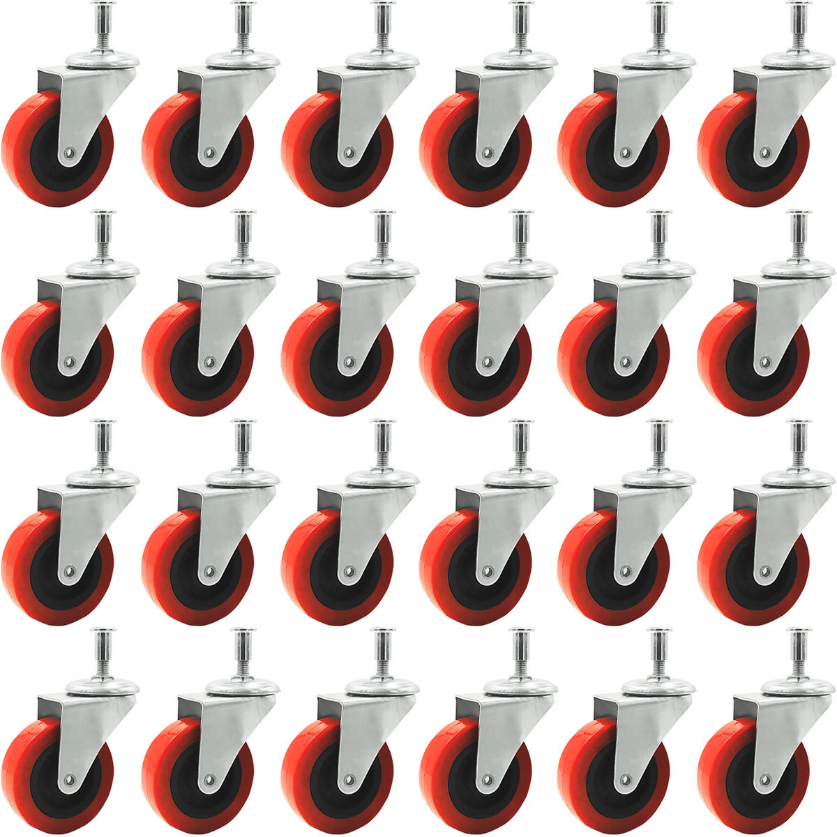24 Pack Heavy-Duty 2″ Swivel Caster for Creeper Service Cart Stool Post Mount