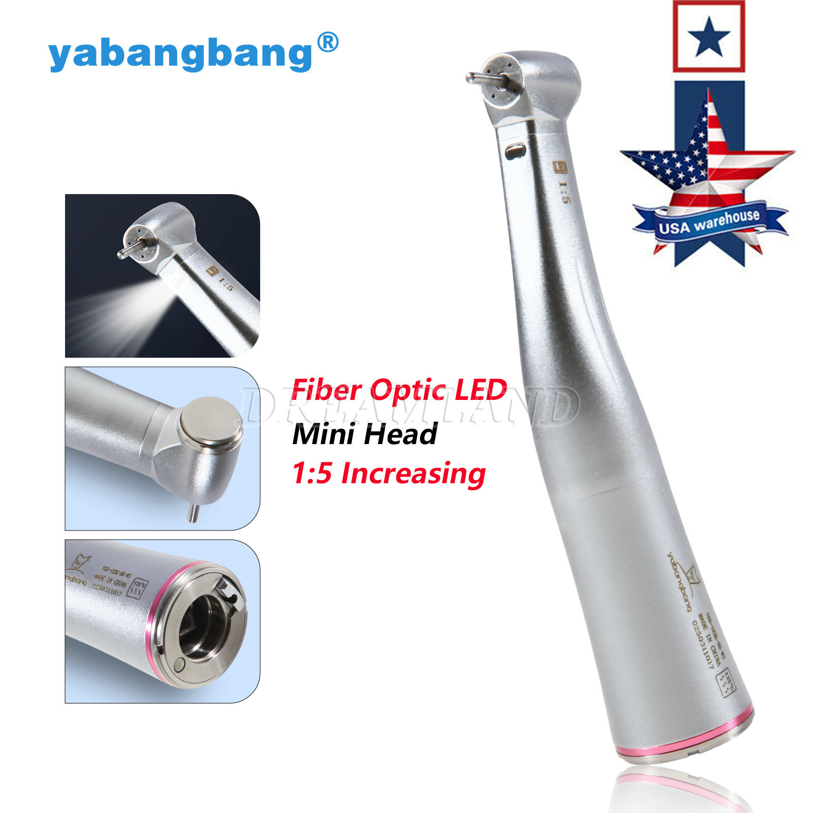 SEASKY Dental High Speed Handpiece /1:5 Increasing Electric Contra Angle Red ds