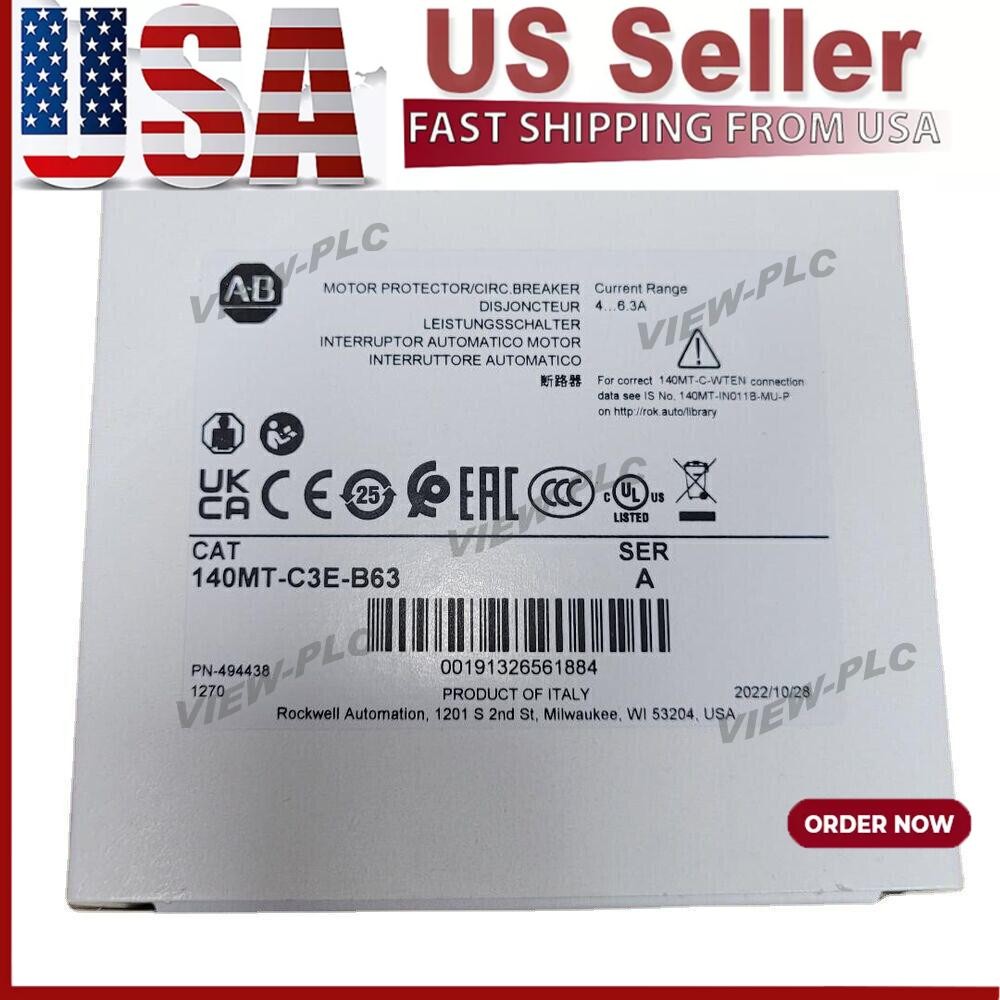 New Allen Bradley 140MT-C3E-B63 Motor Protector / Circuit Breaker