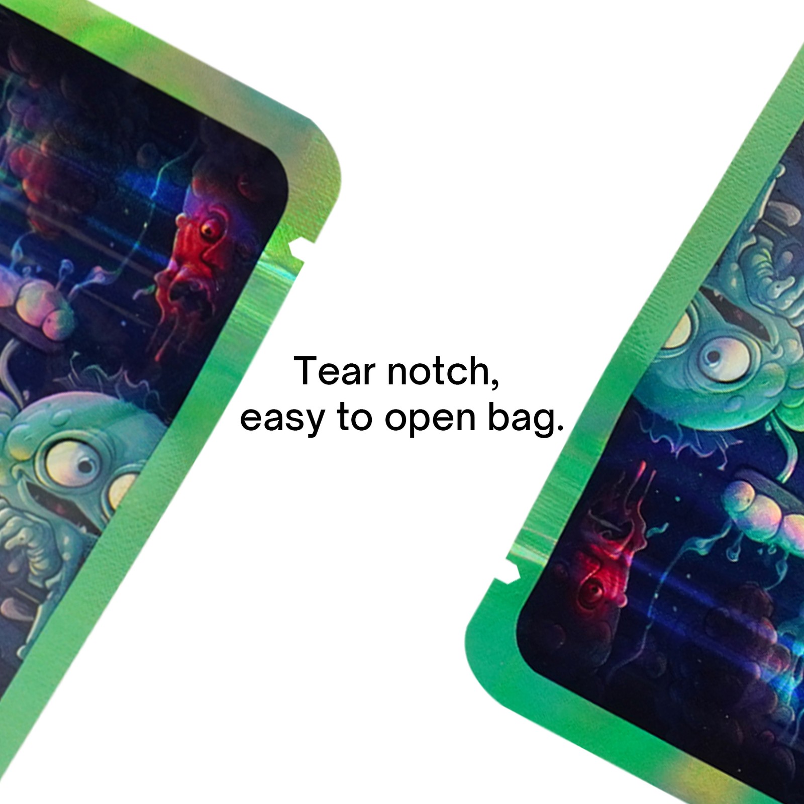 100pcs 3.5g Mixed Stand Up Mylar Bags Smell Proof Zip Seal Food Storage Bags