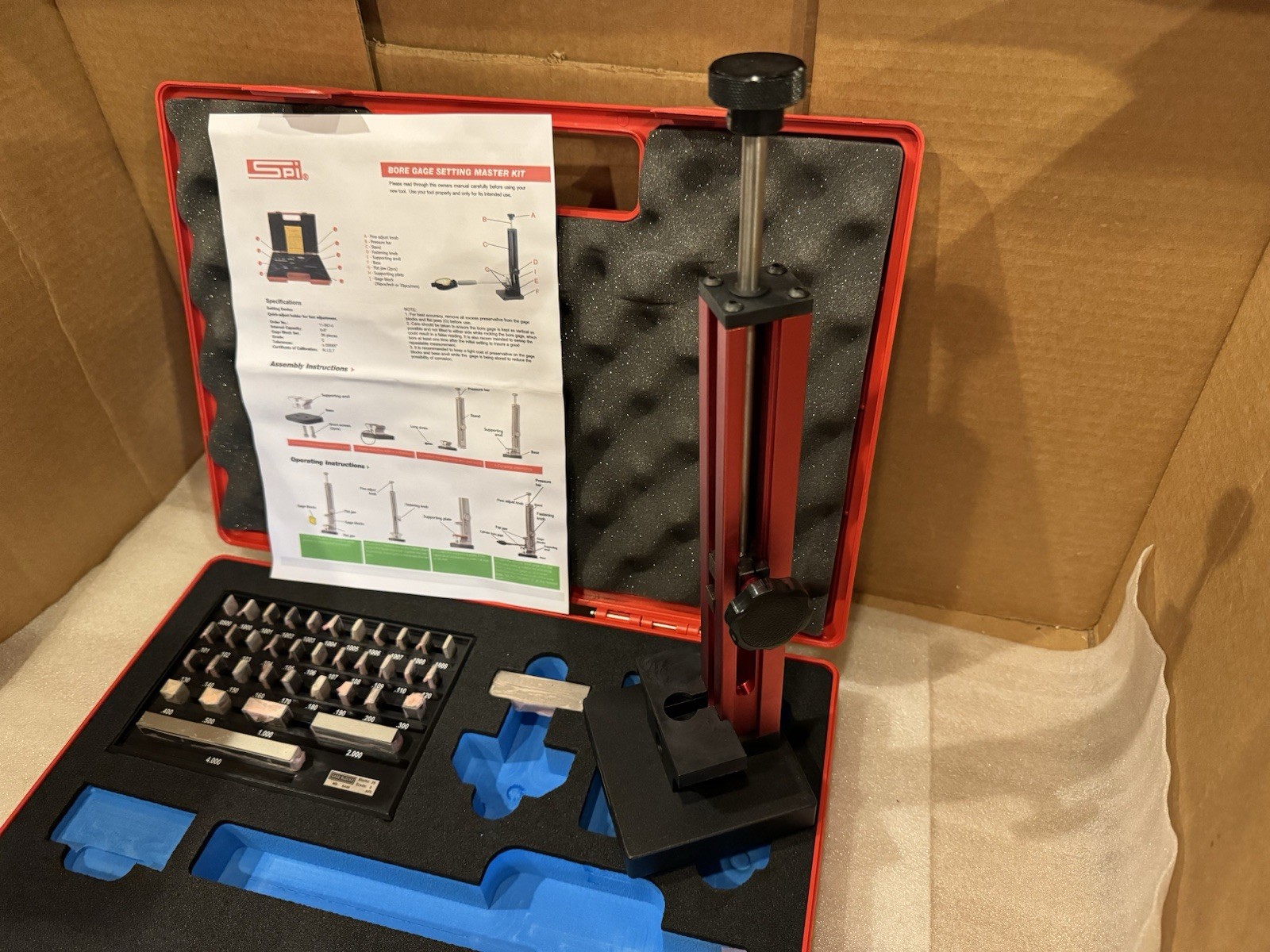 SPI 0.05 to 6″ Grade 0 Master Bore Gage Setting Calibration Block Kit