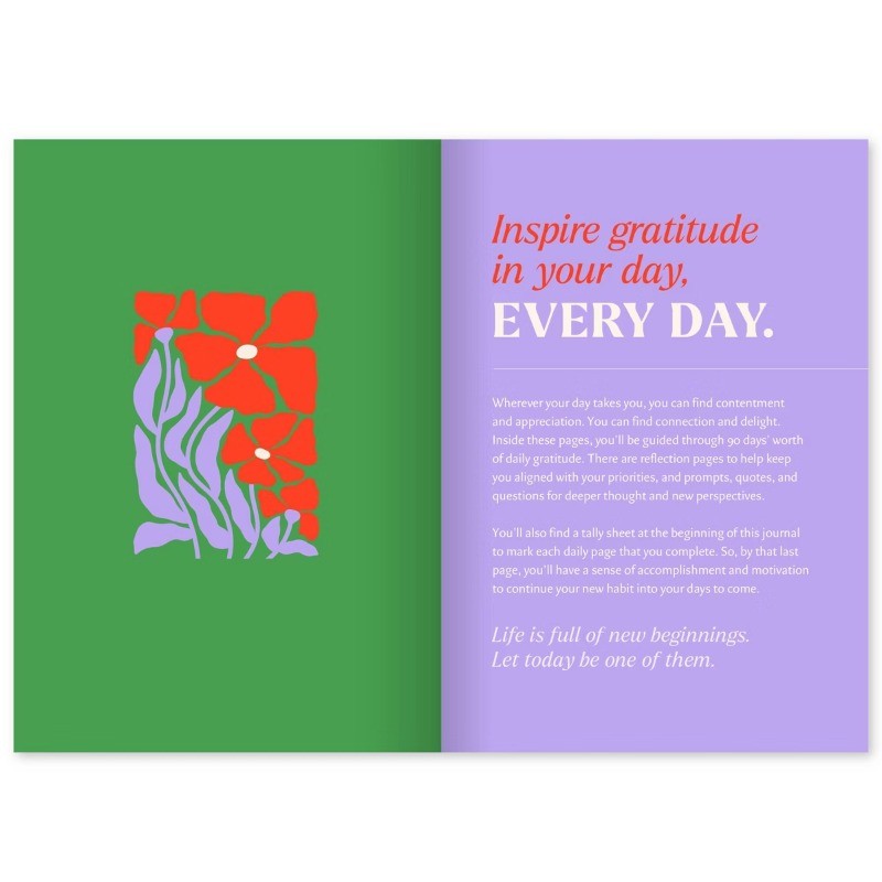 Green Inspired 8.5″x6″ ’90 Days of Gratitude’ Guided Journal 128 Pages
