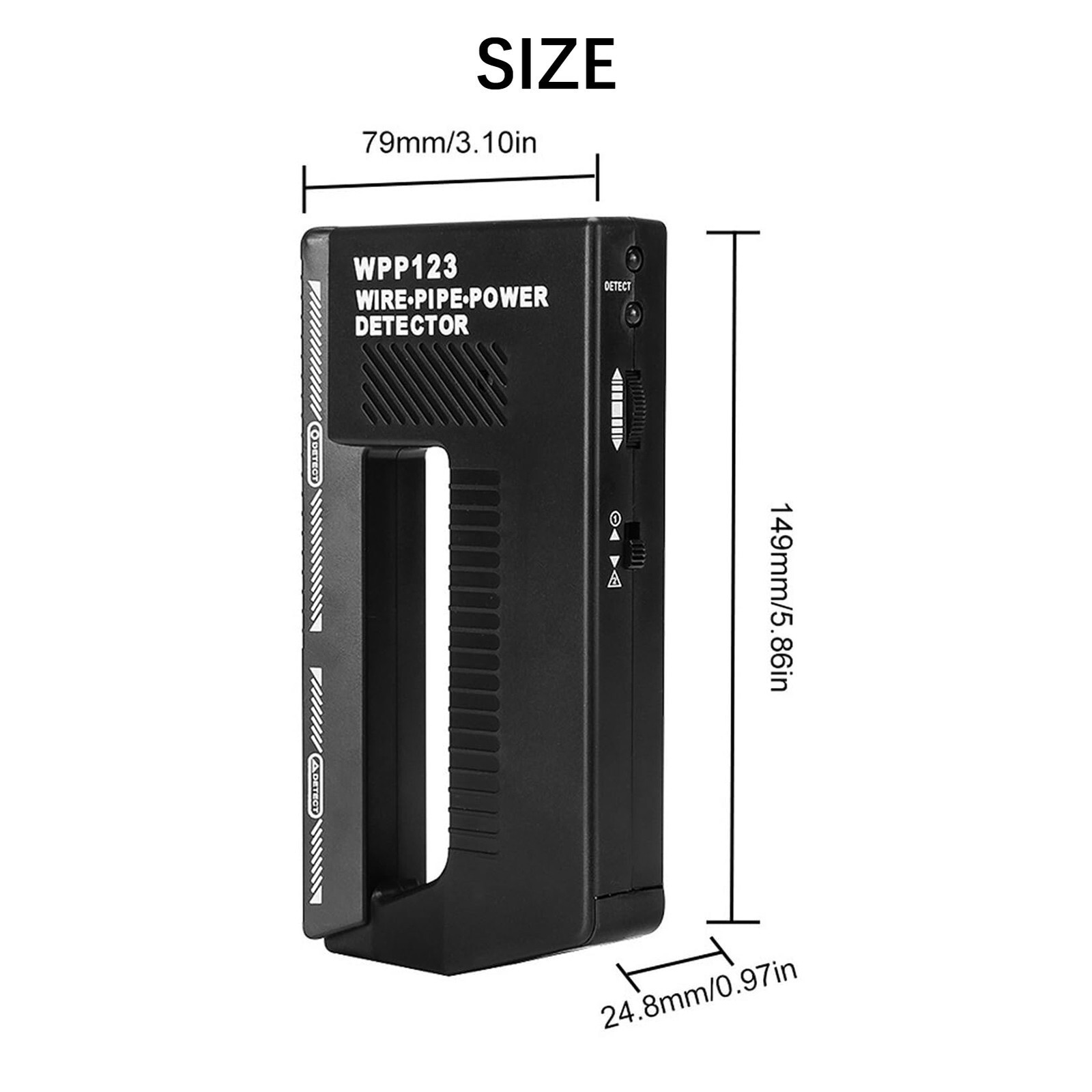 Handheld Wpp123 Wire Pipe Power Detector, Wall Scanner Metal Detector Adjustable