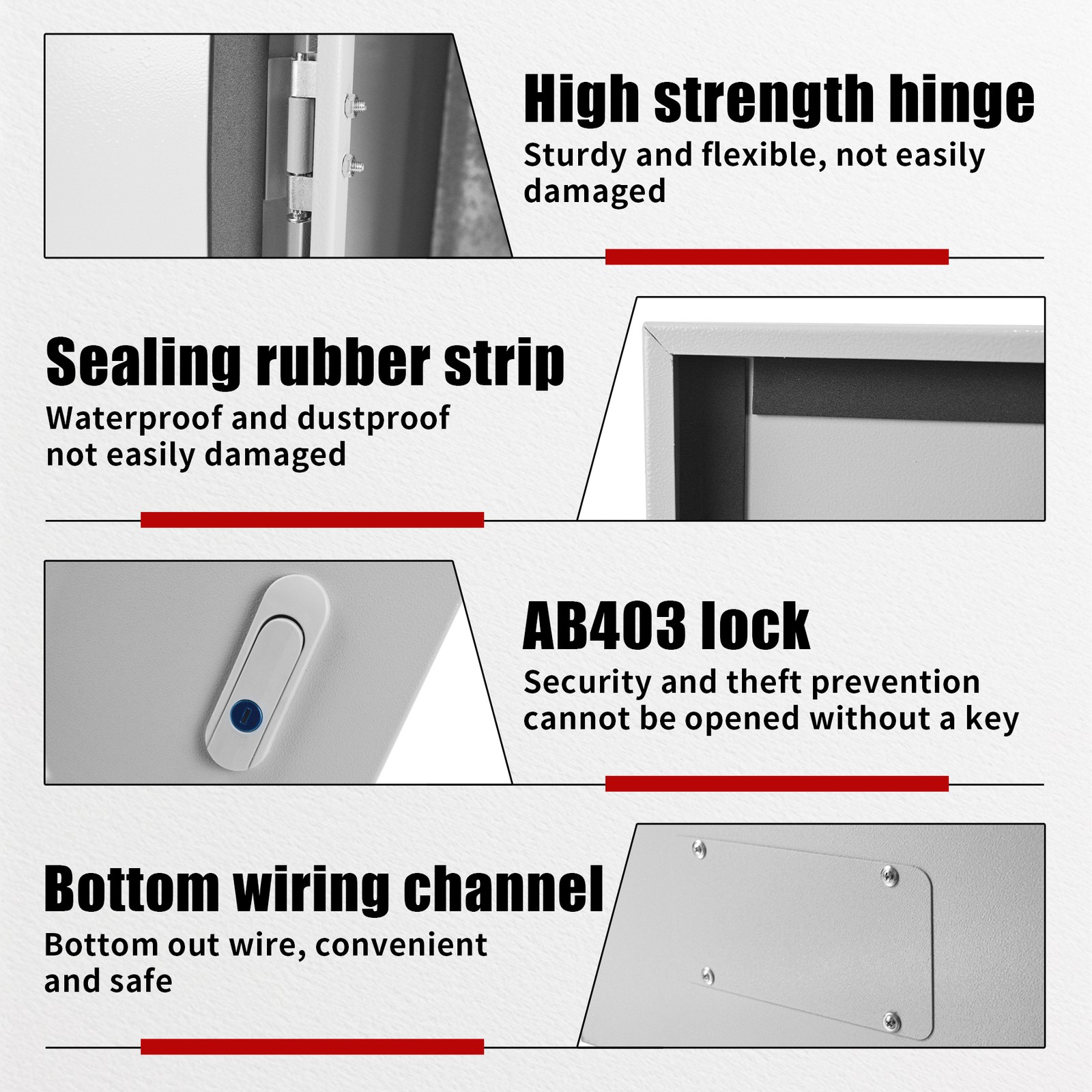 Wall Mount IP65 Carbon Steel Electrical Enclosure Box 24 x 16 x 10 inch