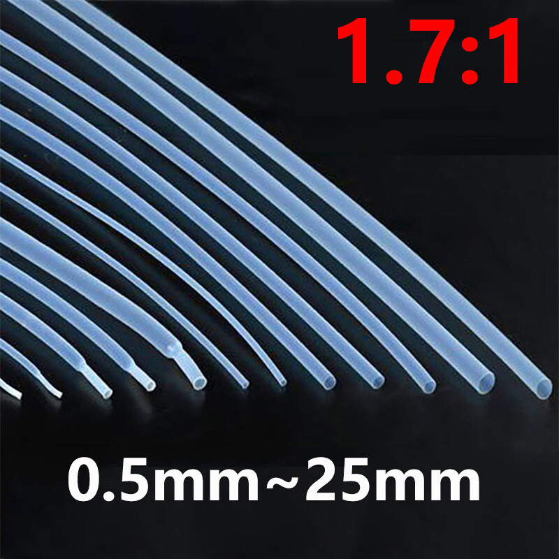 1M Clear 1.7:1 PTFE Heat Shrink Tubing 260°C HIGH TEMP Tube Preservative Sleeve