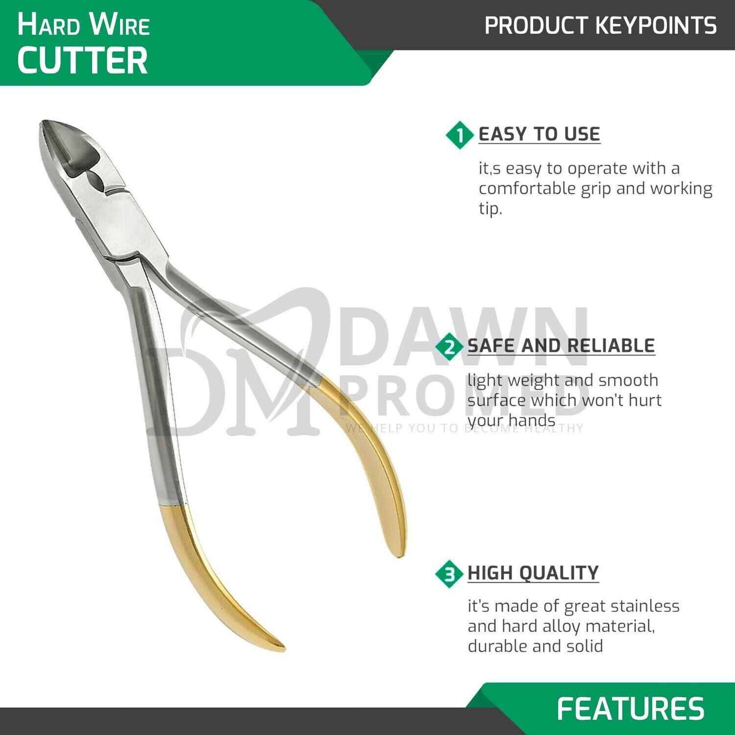 TC Ligature Wire Cutter Orthodontic Soft & Hard Wire Cutting Straight German Gr