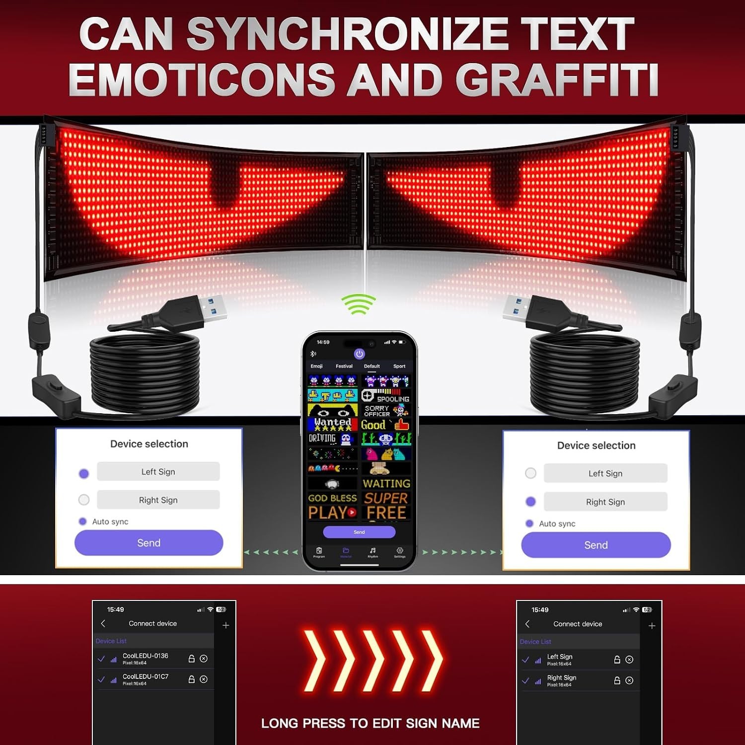 Easy Install 23”x5” LED Sign with Customizable App Control for Maximum Impact