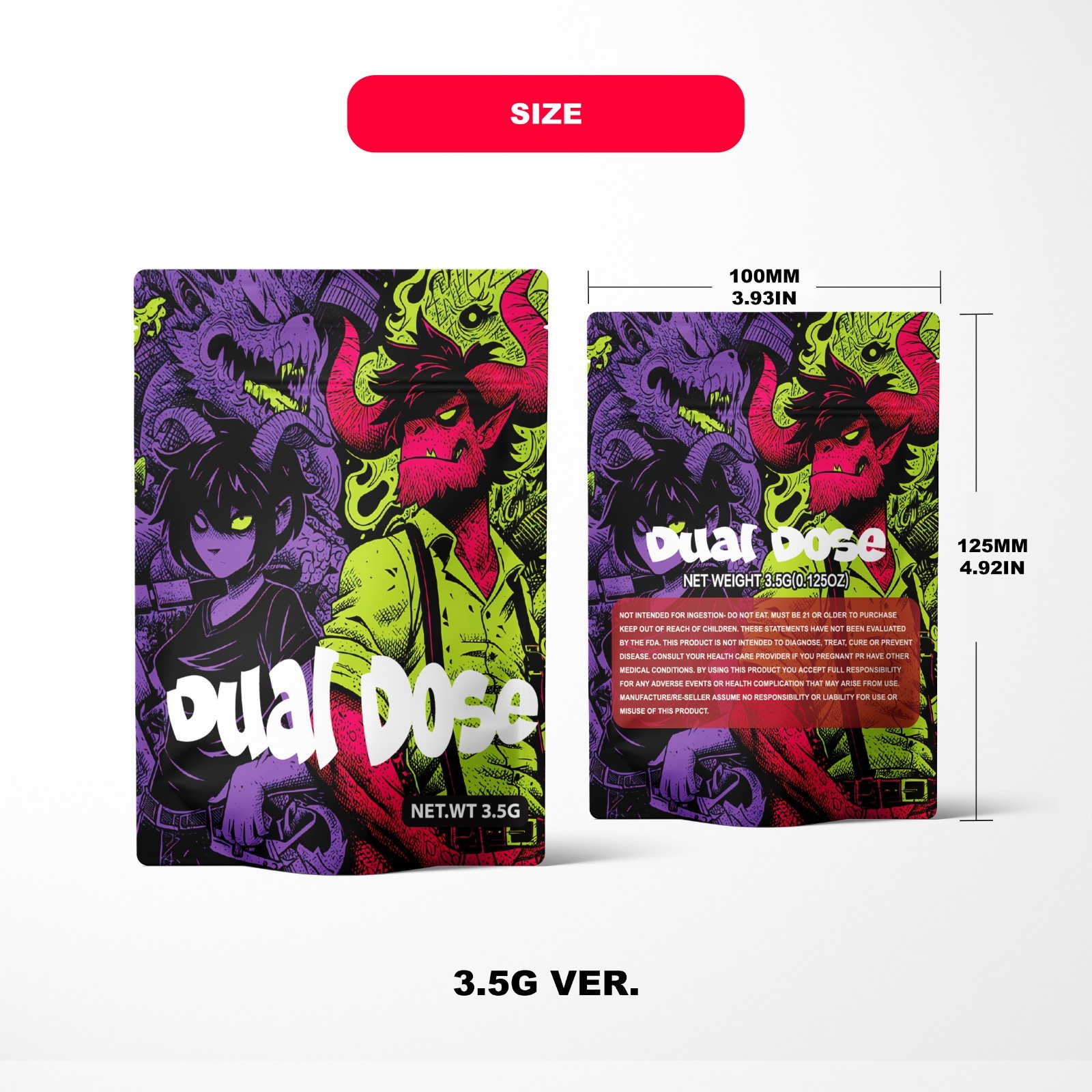 Mylar bags Design Set 3.5gram | 100pic FOR EACH package IN 1(ONE) RANDOM DESIGN