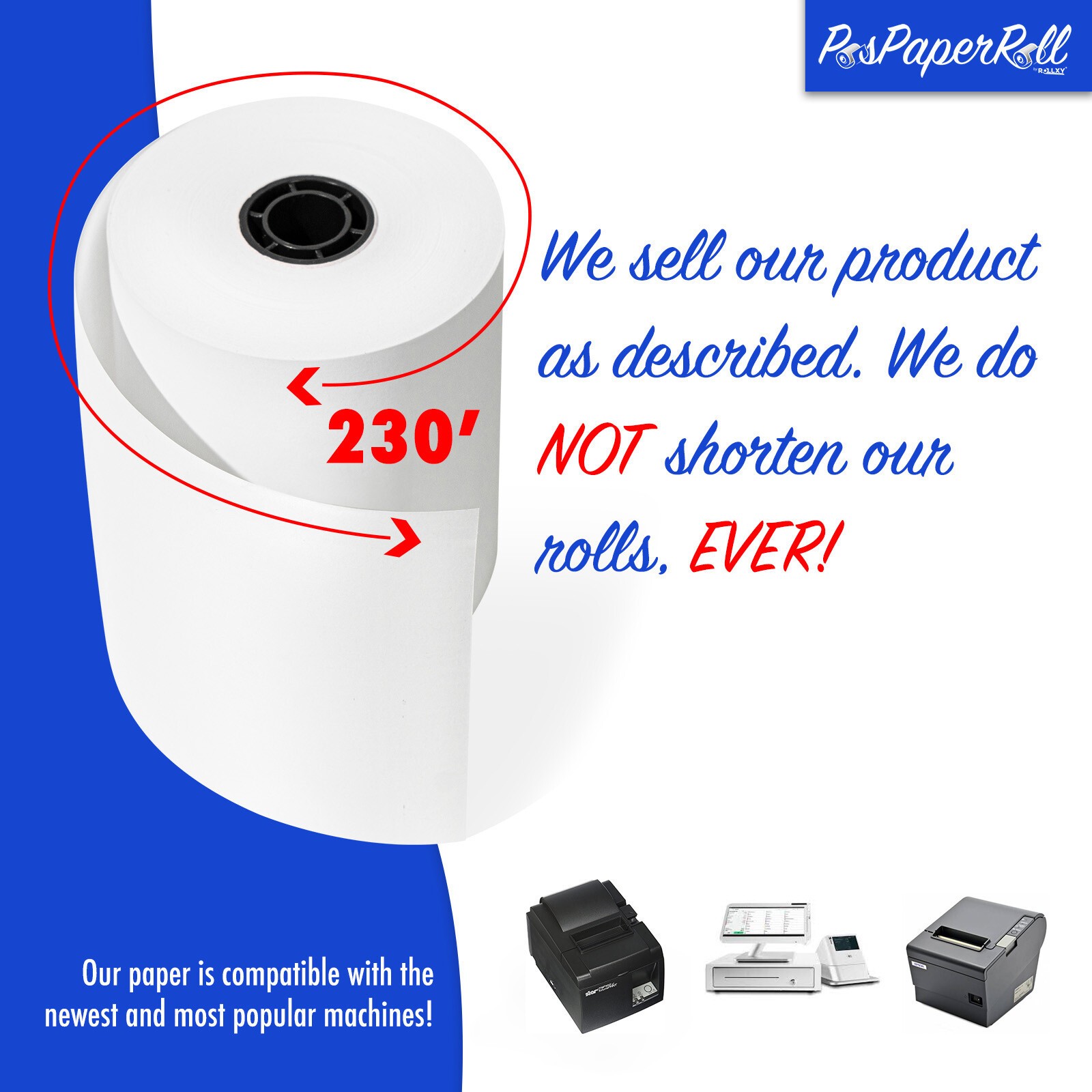 3 1/8 x 230′ Thermal Paper for Star Micronics TSP100 (50 Rolls)