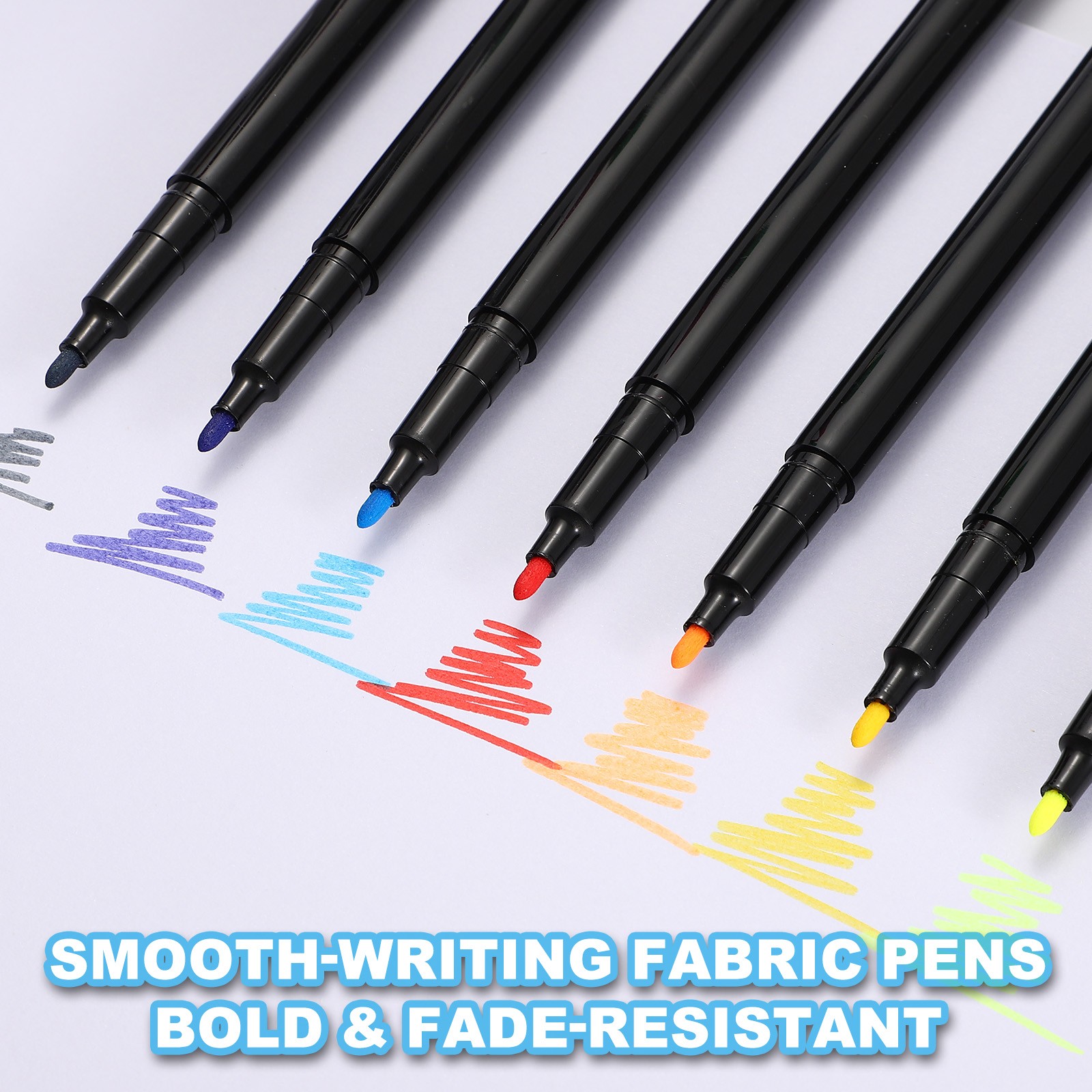 6 x Dark Grey Permanent Fabric Markers for Cloths Coloring Drawing