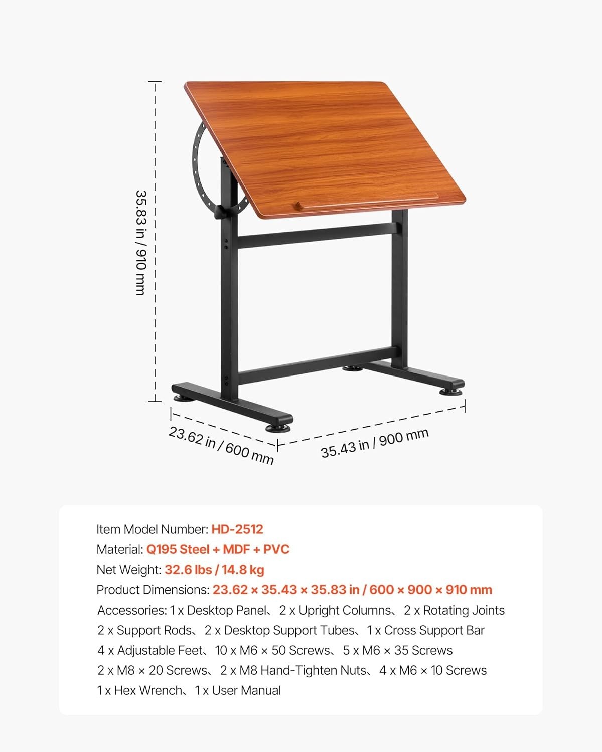 Drafting Table,Adjustable 0°–90° Tilt Drawing Desk,Portable Artist Table…..