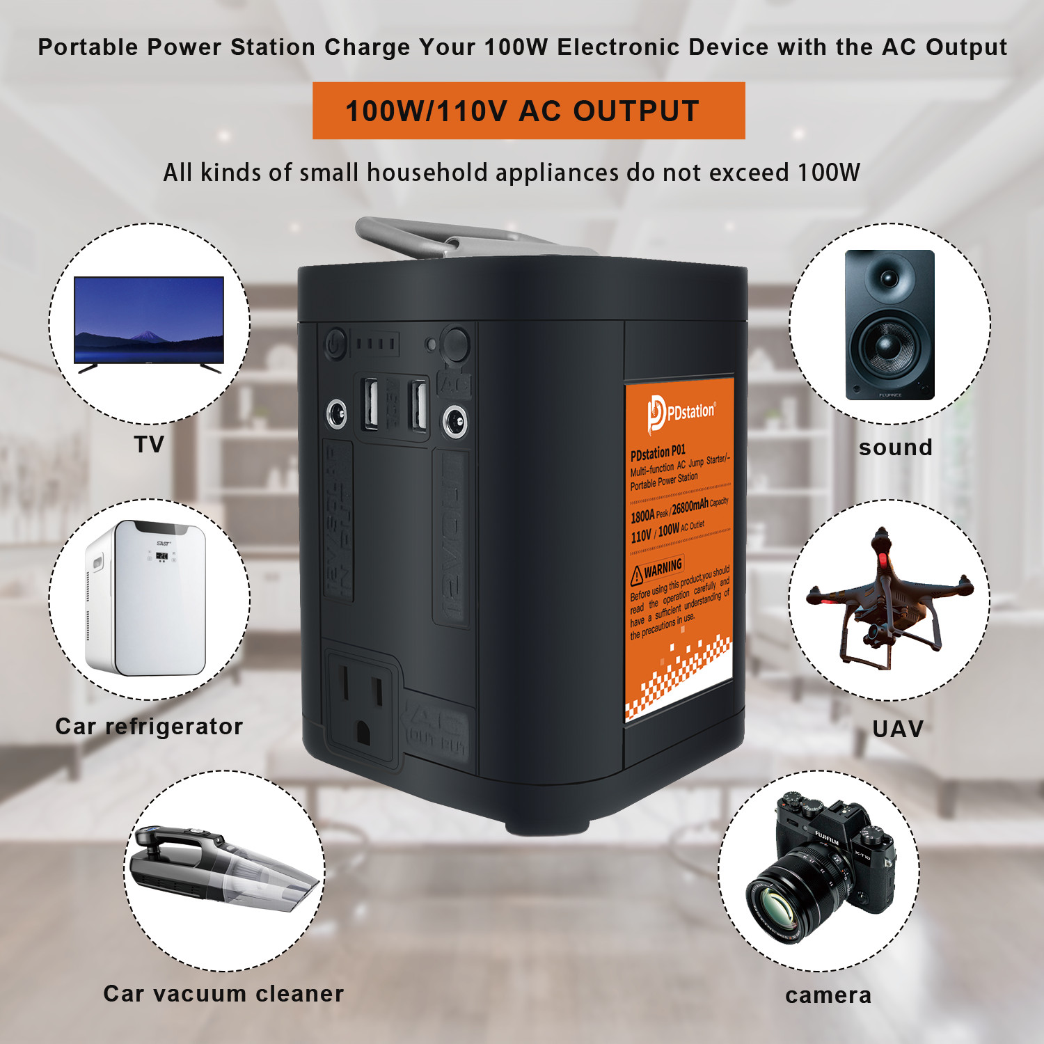 28000mAh Energy Storage Power Supply Panel Power Bank Outlet For Outdoor New