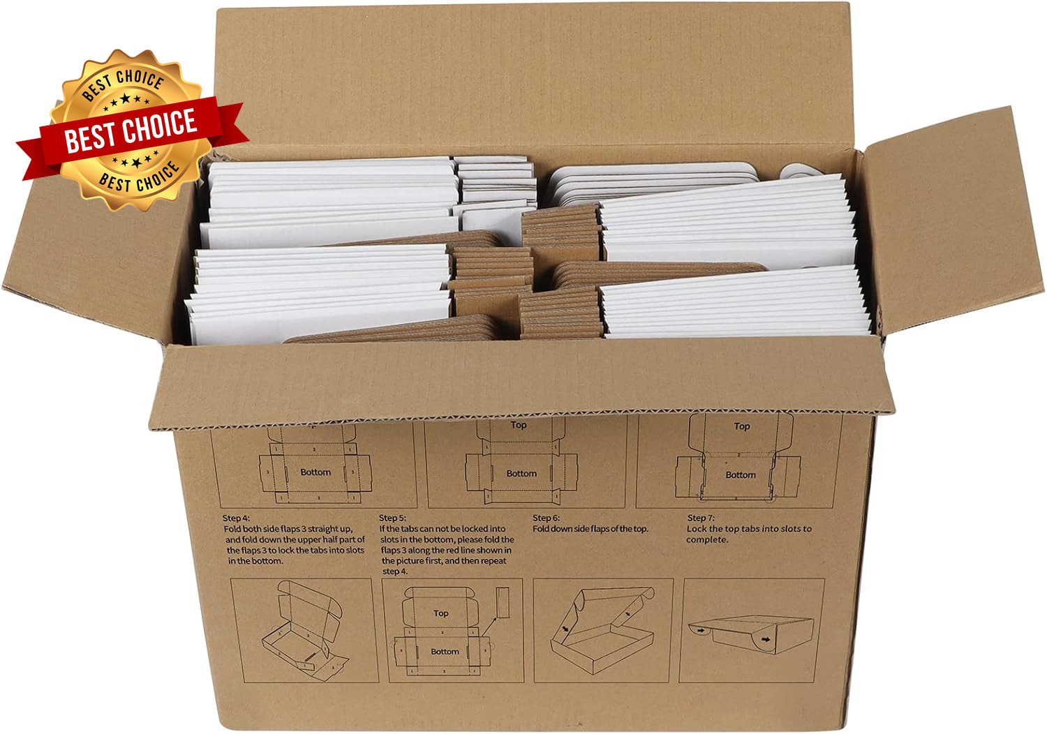 9X6X2 Shipping Boxes Set of 50, White Small Corrugated Cardboard Box, Mailer Box
