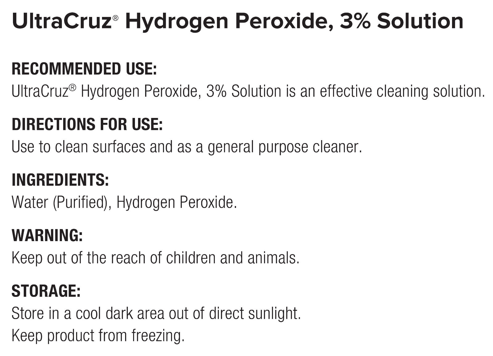 UltraCruz Hydrogen Peroxide, 3%, 1 Gallon
