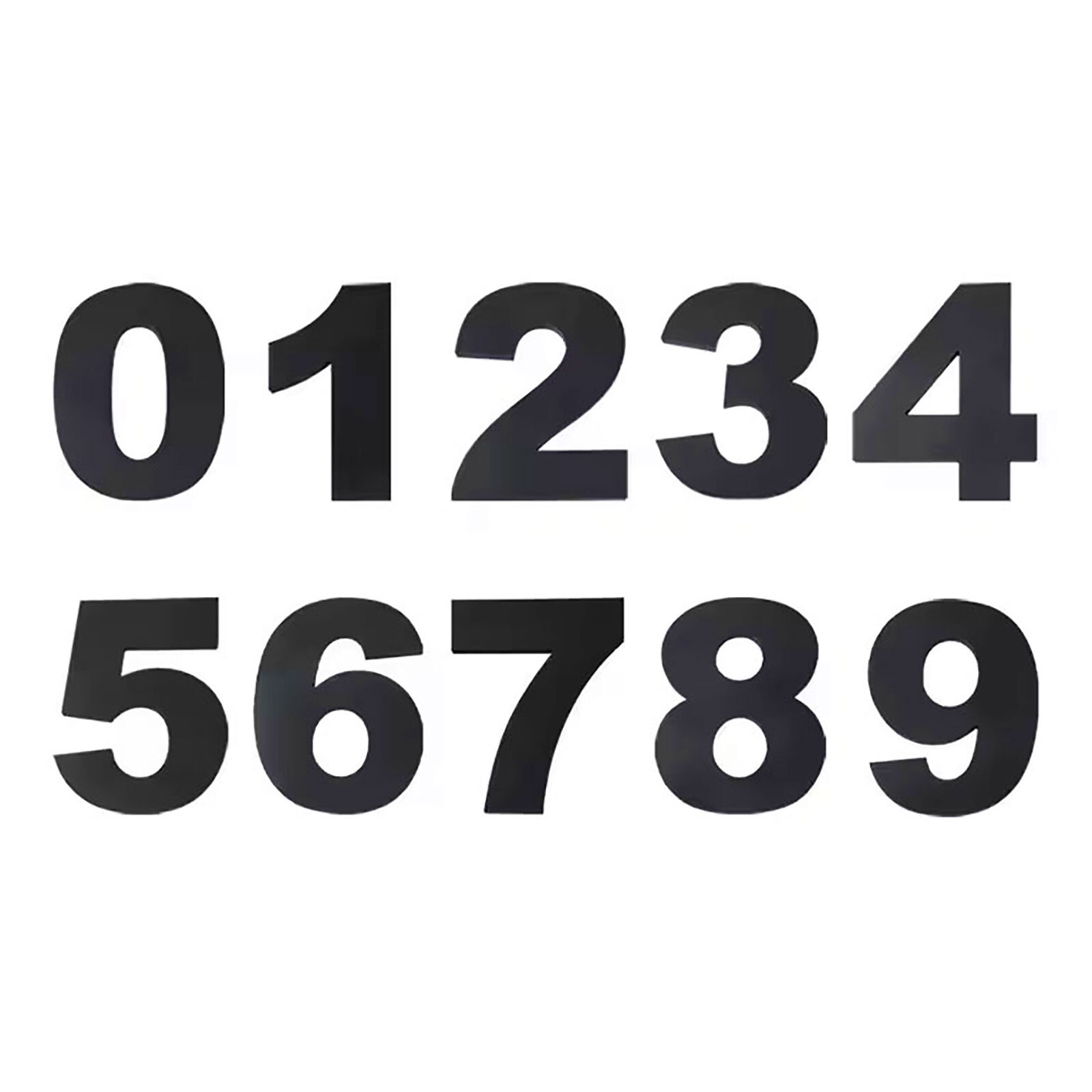 12 Inch Address Numbers For Commercial Building 3/8″ Thick Black Acrylic Bold