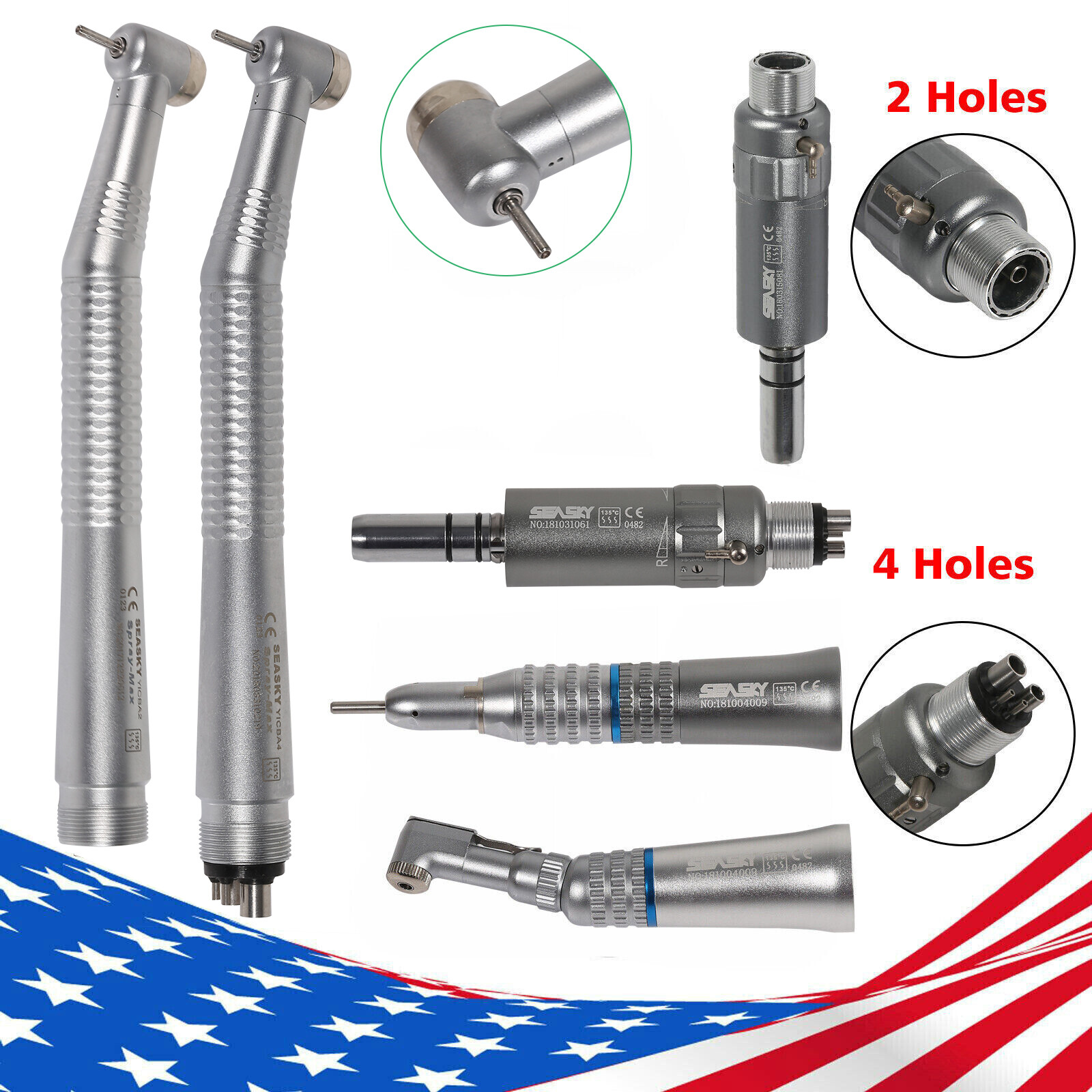 Dental Low Speed Contra Angle Straight Motor 2/4H / High Speed Handpiece Y1BA2