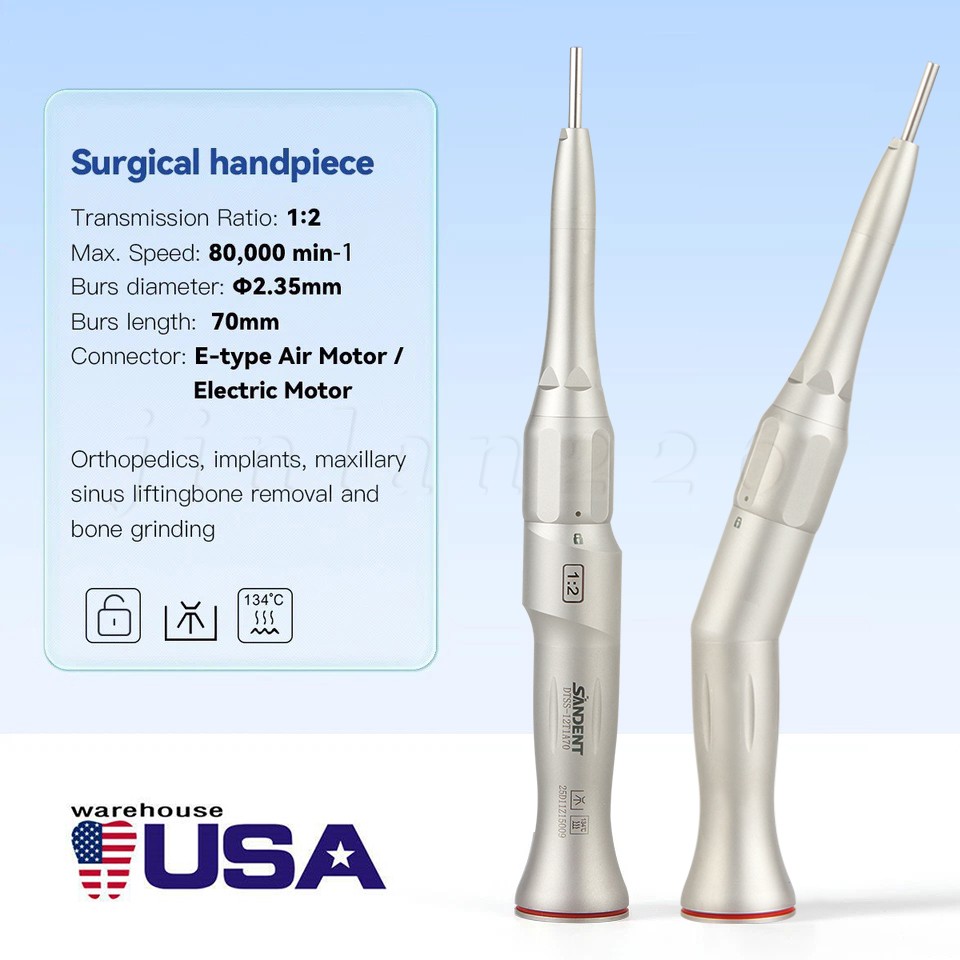 Dental Surgical Handpiece 20° Angle Straight Attachment 1:2 E-type NSK Style