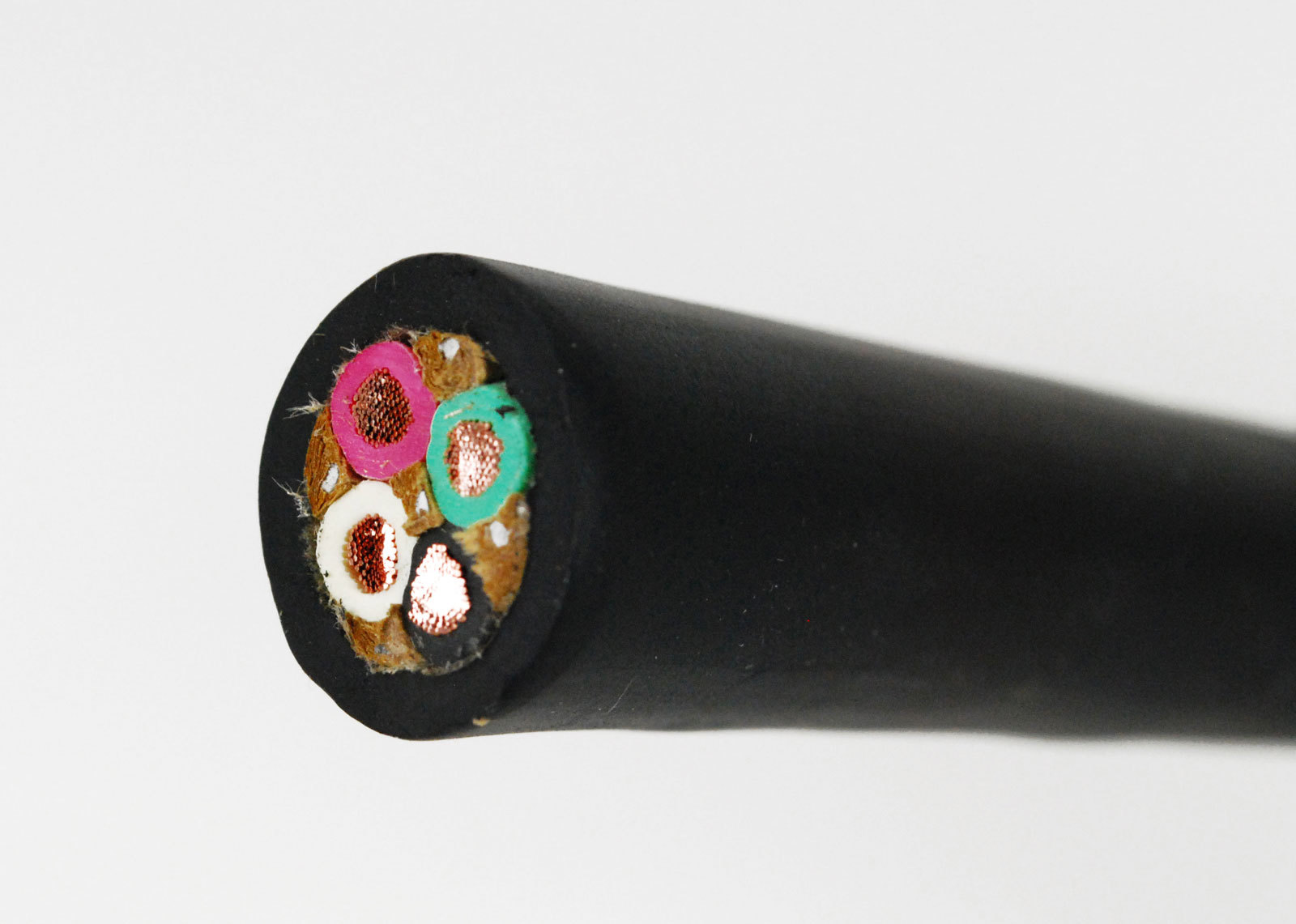 24050 50′ 2/4 Wire Cord SOOW , Rubber Coated, 2 Gauge, 4 Conductor, 600V