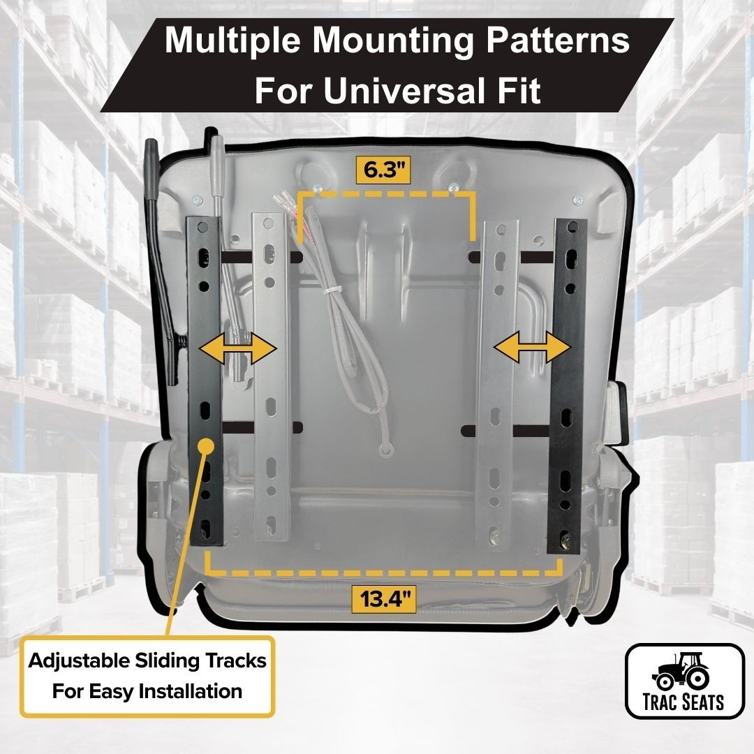Universal Forklift Seat for Cat, Clark, Komatsu, Nissan, Yale, Toyota, Hyster