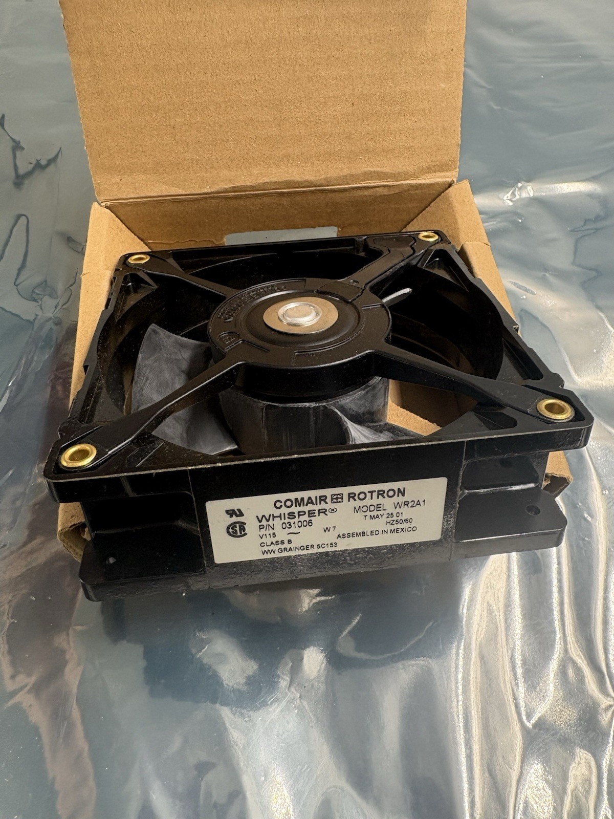 New Comair Rotron Whisper WR2A1 Fan 031006 115V 7W 120mm 2-Prong Mexico NIB