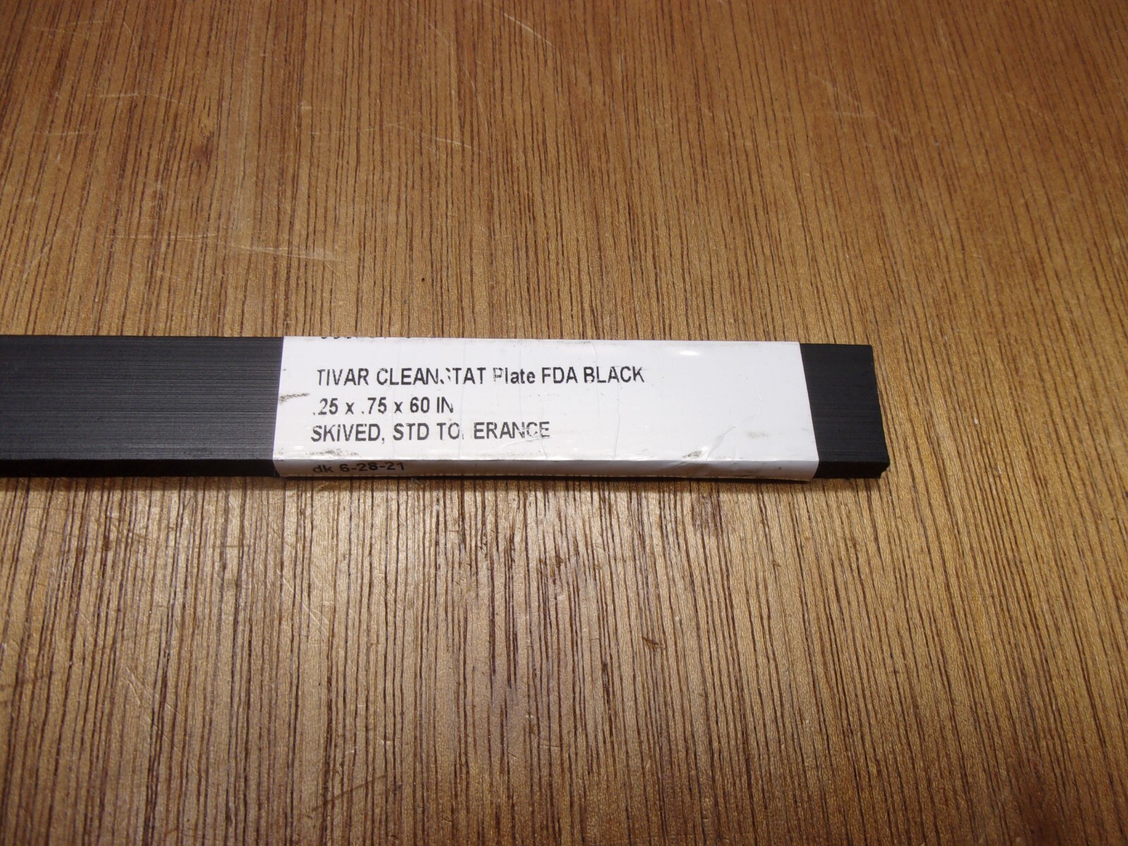 (Qty.3) 1/4″ X 3/4″ X 10″ Tivar UHMW PE Polyethylene Flat Plate Bar Stock Black
