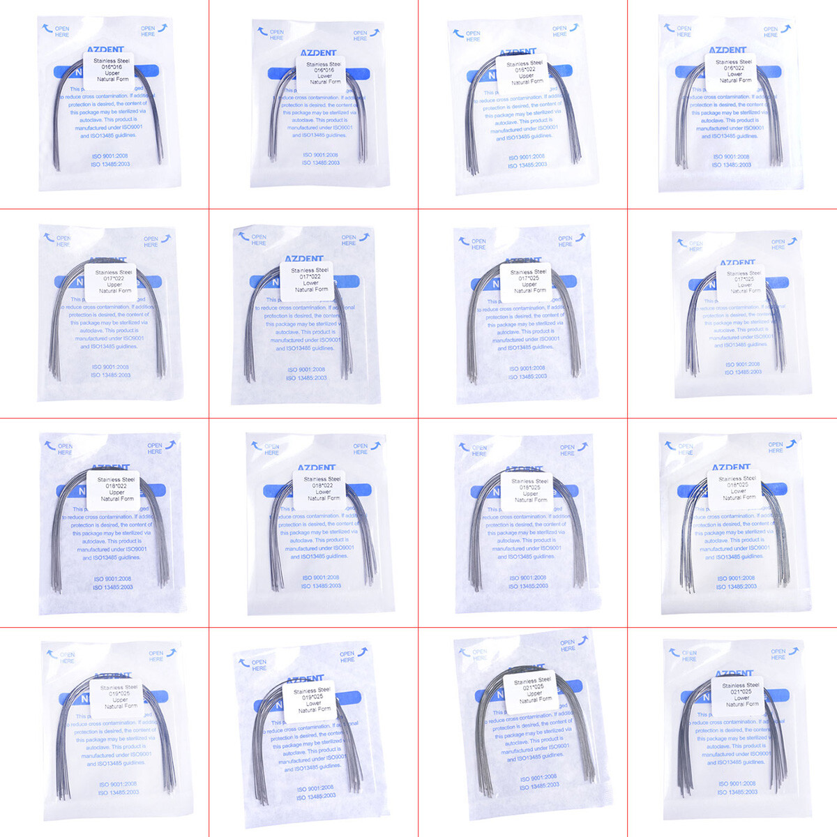 AZDENT Dental Orthodontic Stainless Steel Arch Wires Rectangular Nature Form