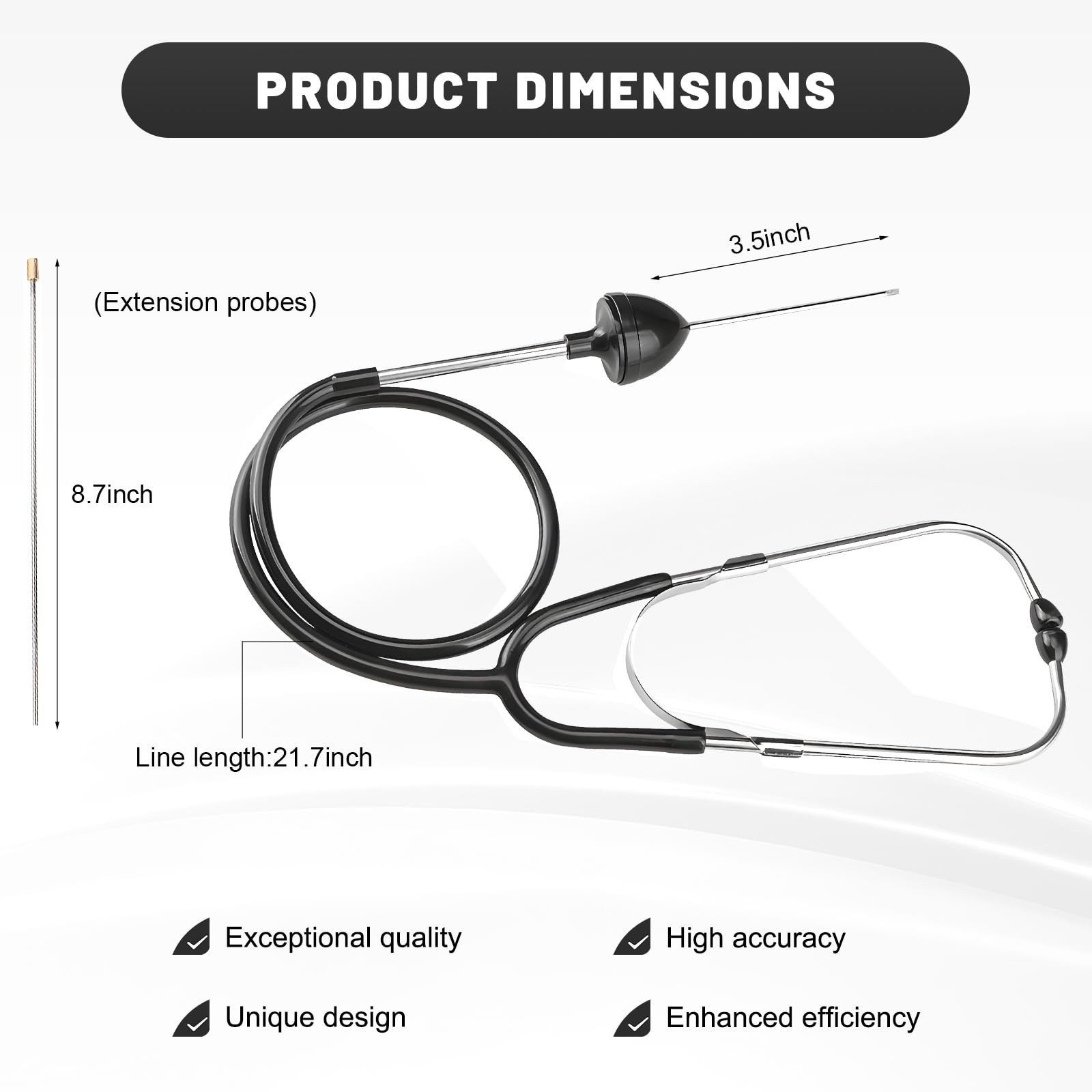 Car Mechanic Stethoscope, Auto Cylinder Noise Diagnostic Tool with Extended P…