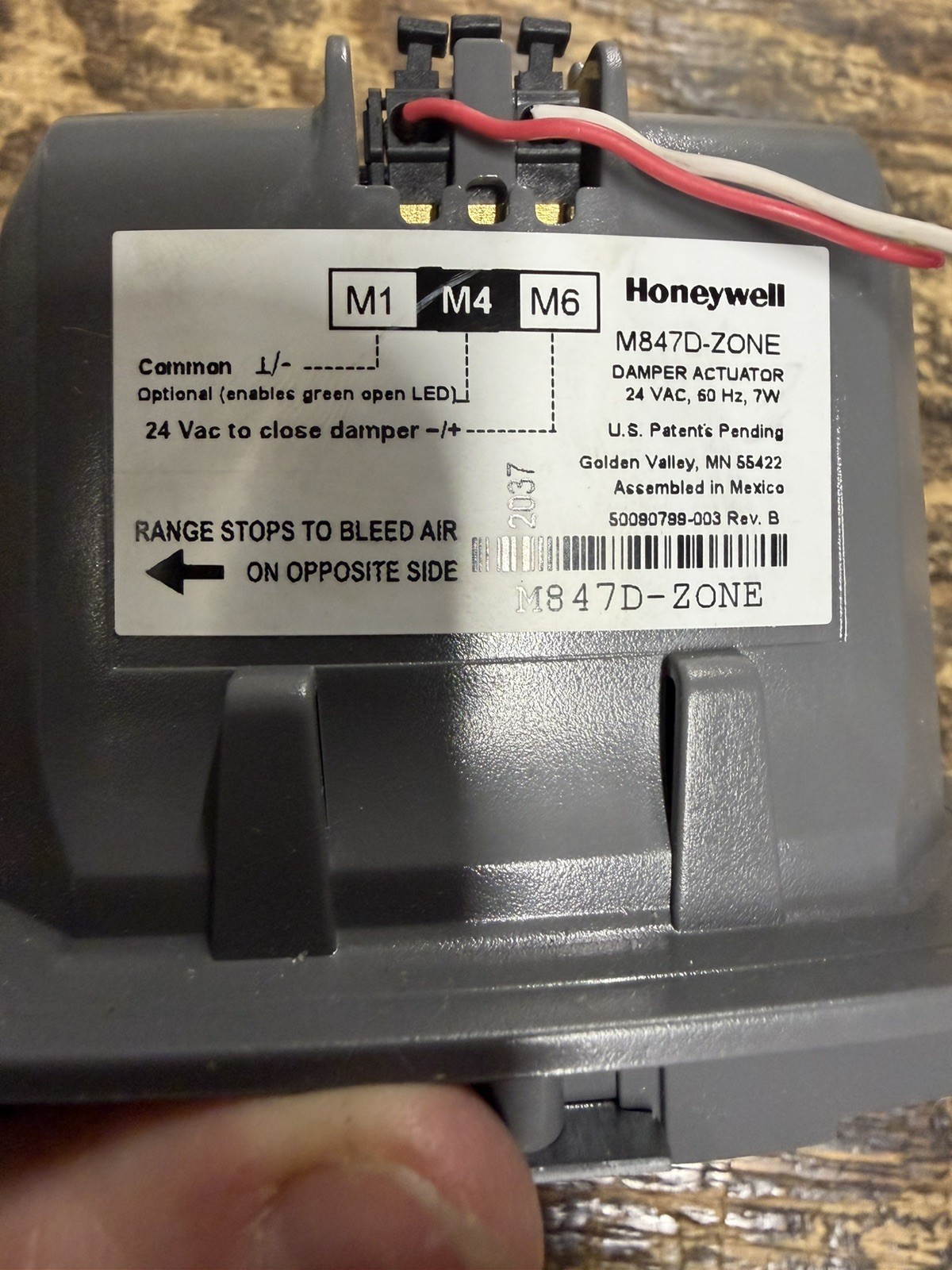 Honeywell M847D-ZONE/U Replacement Motor 24V
