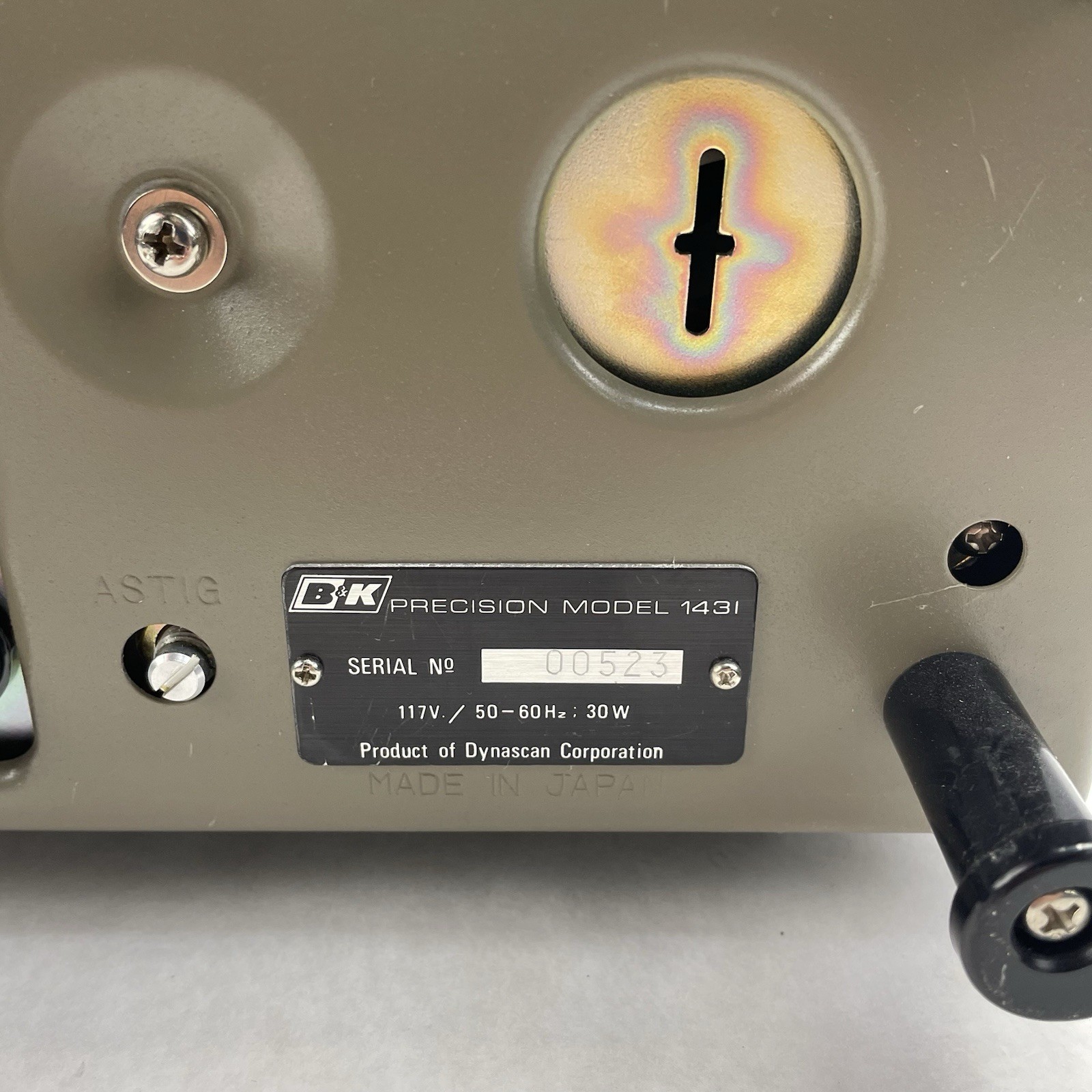 B&K Precision Model 1431 Oscilloscope Power Tested Parts Or Repair