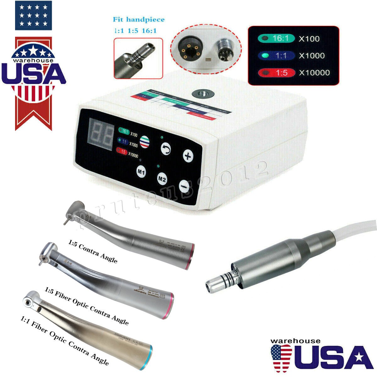 NSK Style Dental Brushless LED Micro Motor /1:5 Increasing Handpiece