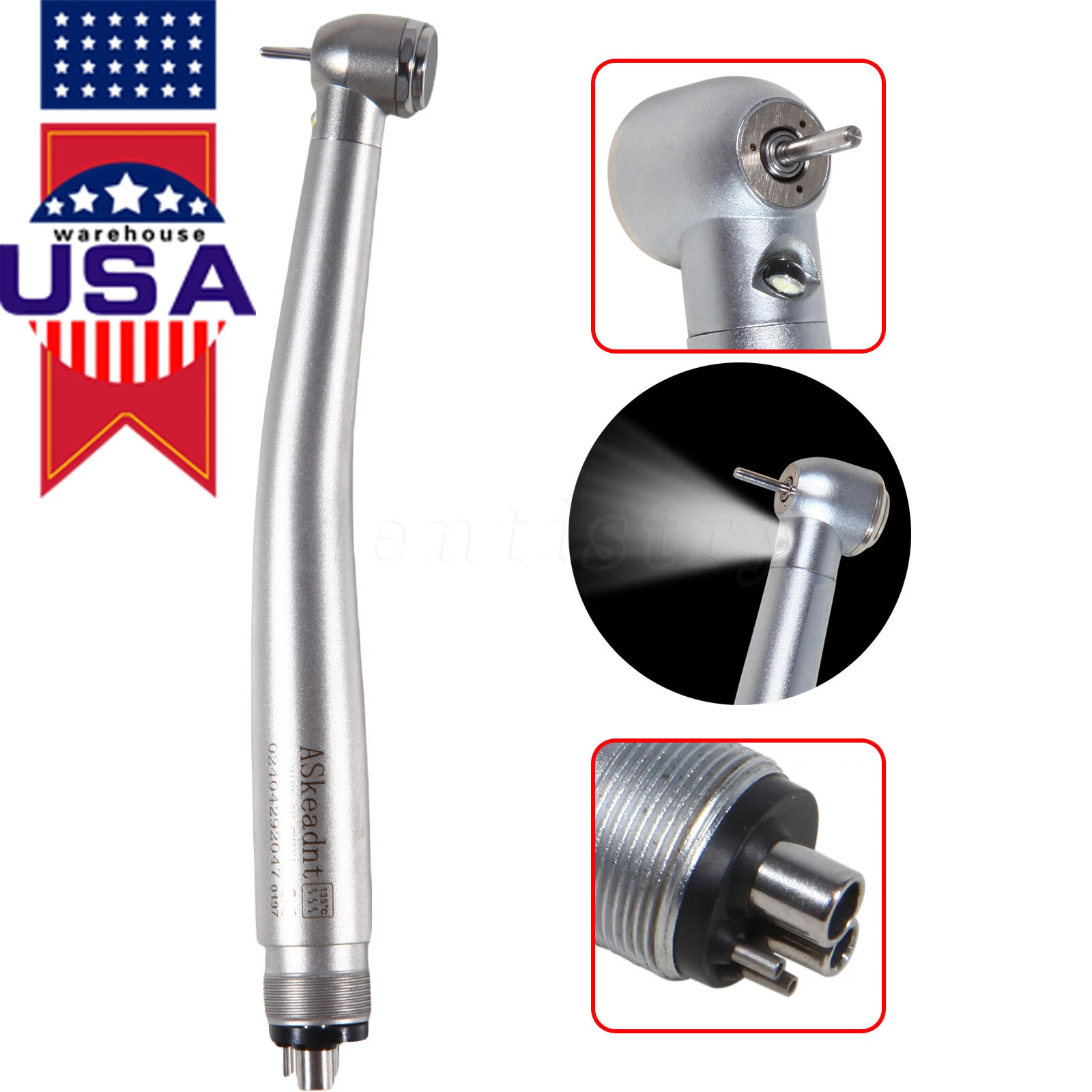 10 Dental High Speed Air Turbine Handpiece Push Button 4Hole NSK Style CE SEASKY
