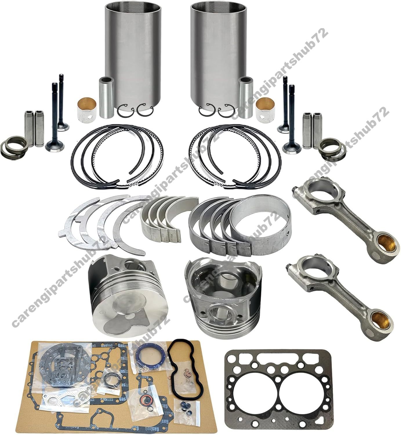 Overhaul Rebuild Kit for Kubota Engine Z482 Tractor T1600H BX1850D Excavator