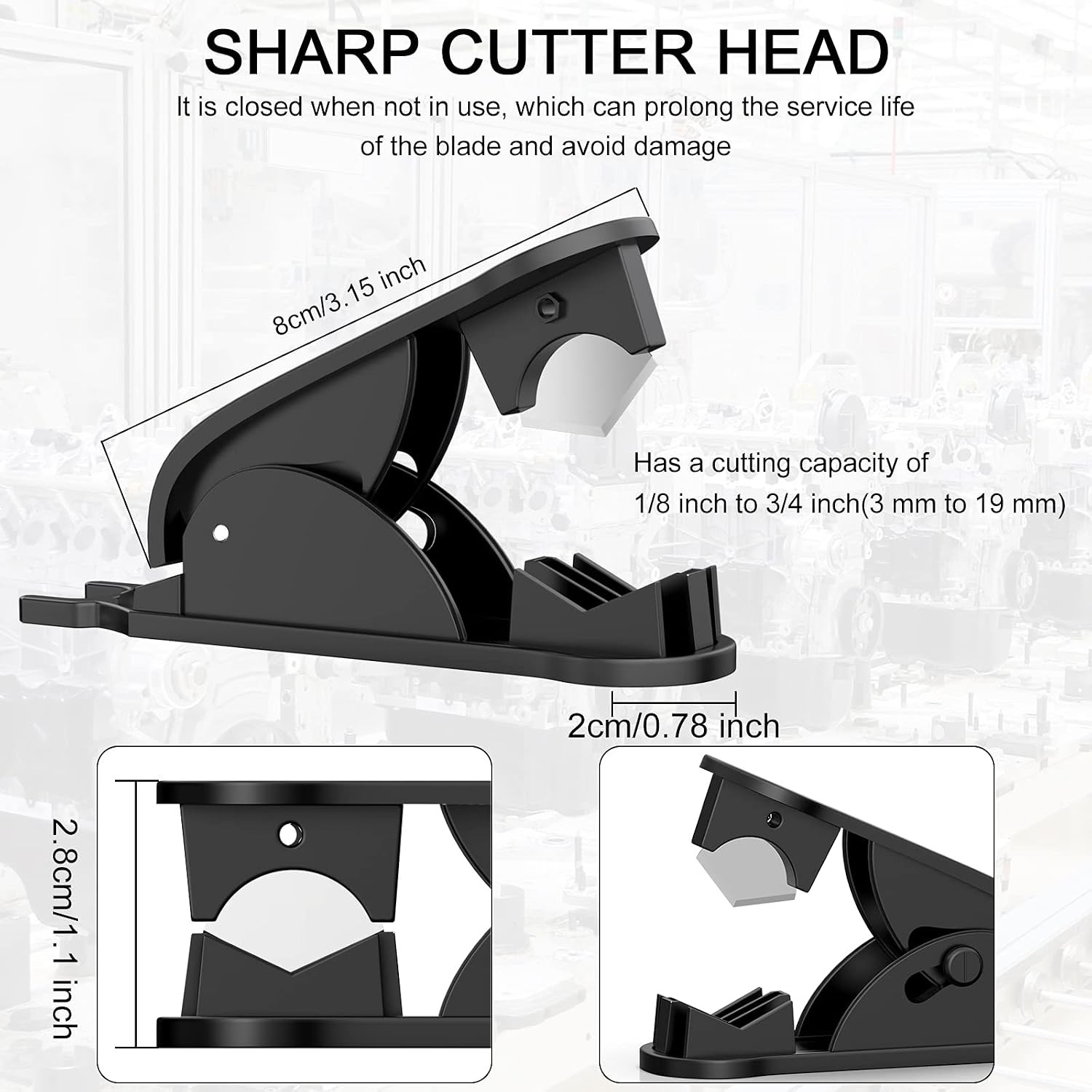 PTFE Tube Cutter, PE Hose Pipe Cutter Plastic Tubing Cutting Tool for Nylon PU