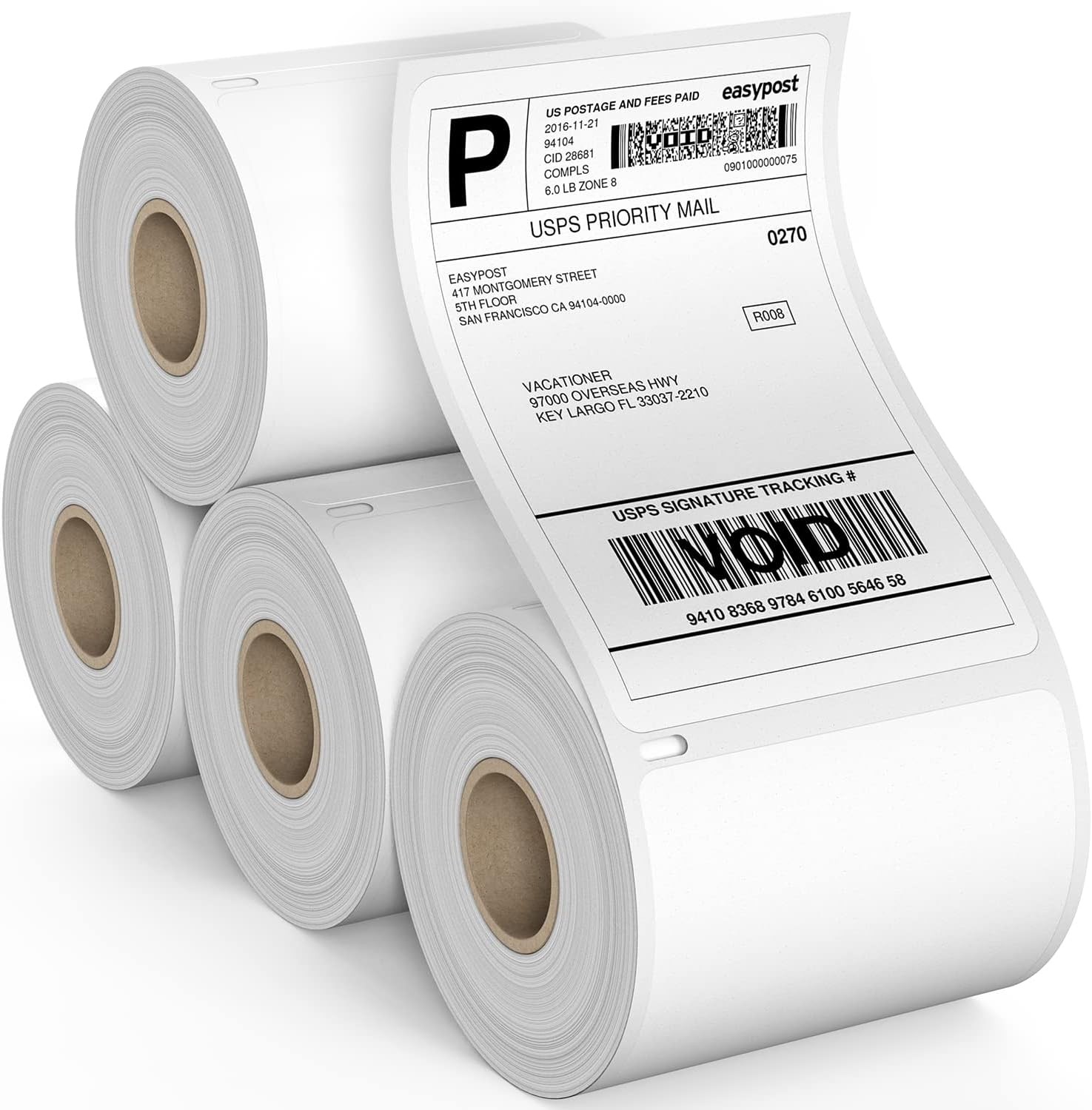 5 Pack 220/Roll Thermal Shipping Labels 4×6 Compatible 1744907 Dymo 4XL Printer
