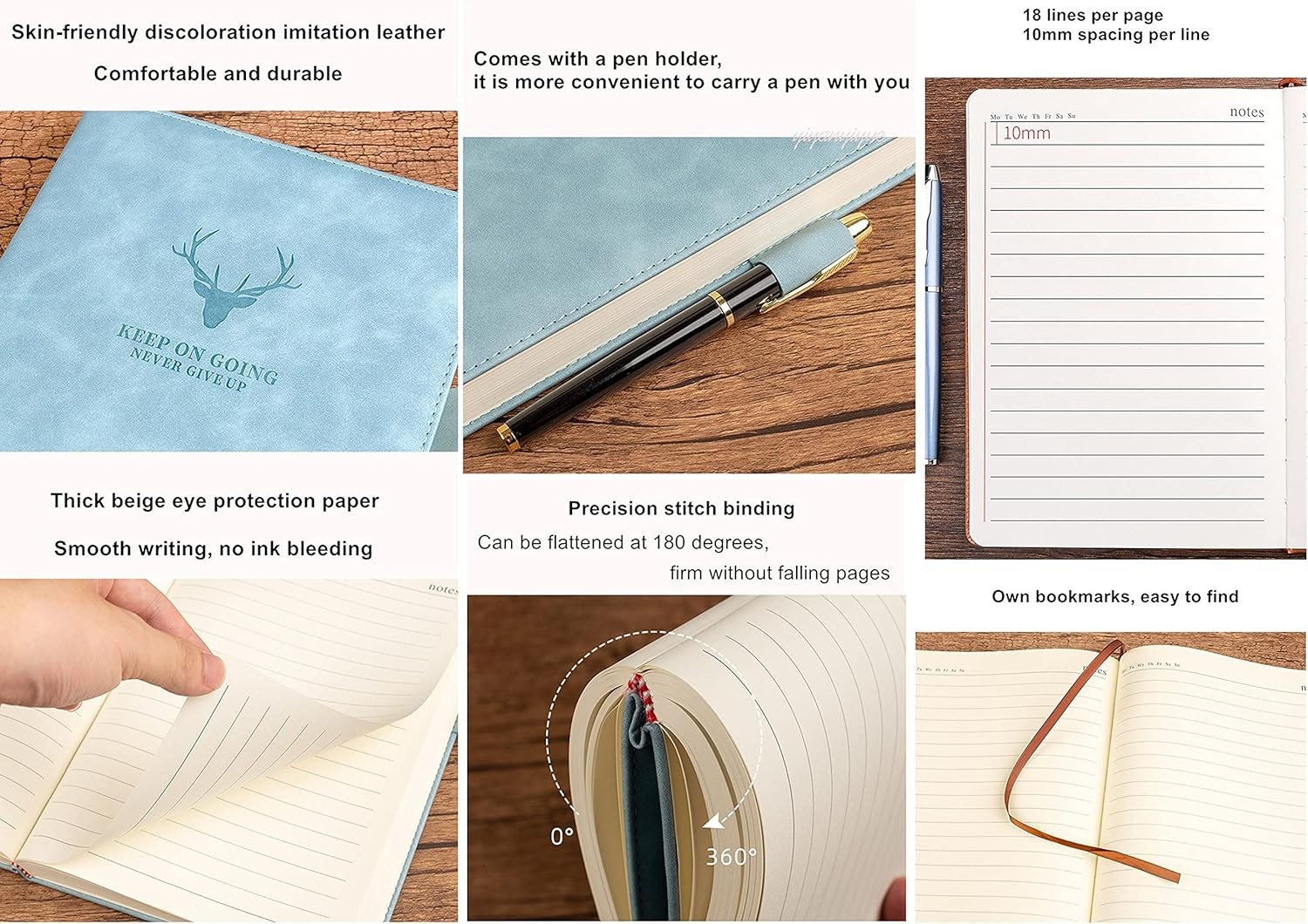 Deer Head Faux Leather Journal – Premium Hardcover Notebook, 100 Ruled Pages