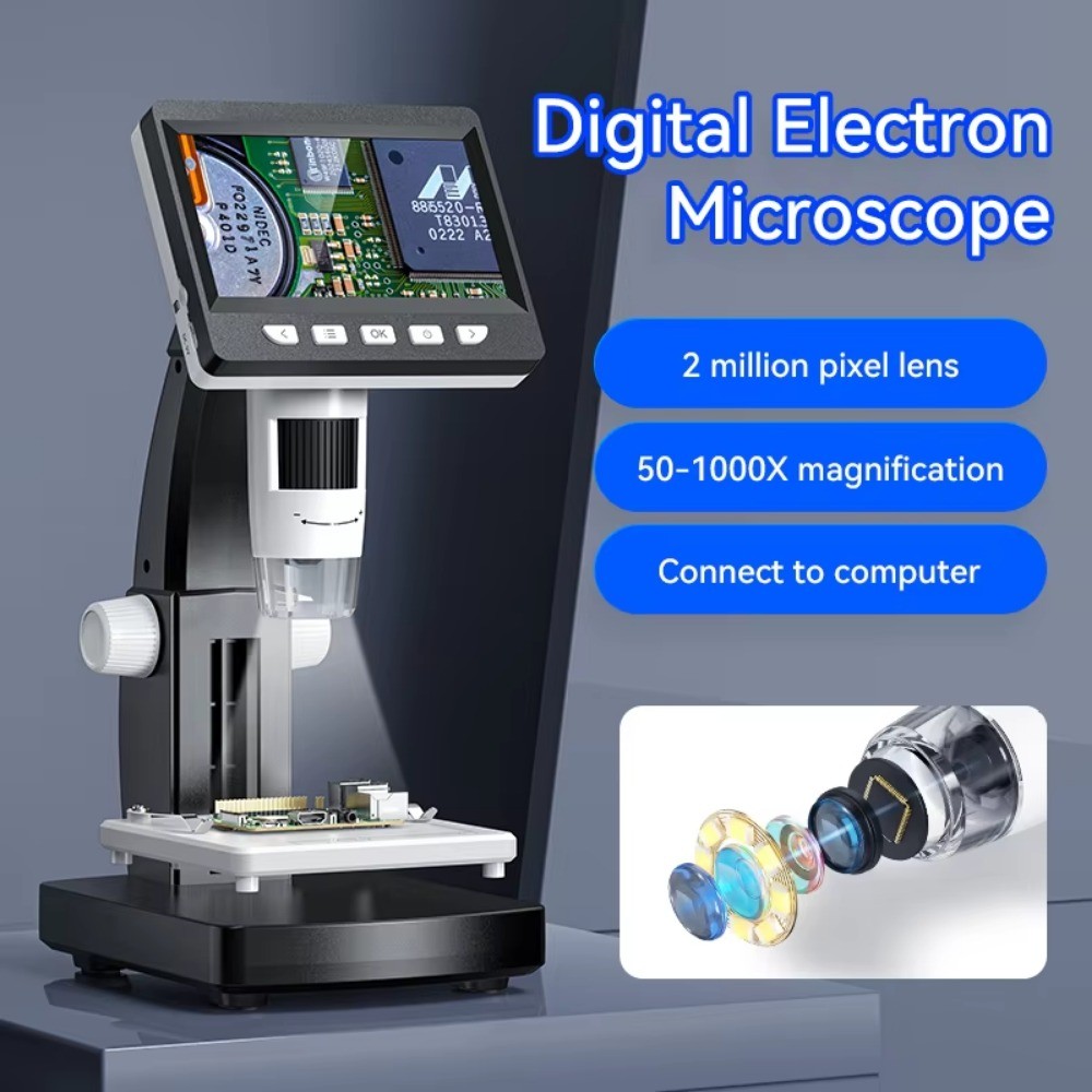 New 4.3 Inch LCD Digital Microscope 1000X HD Magnifier for Circuit Repair