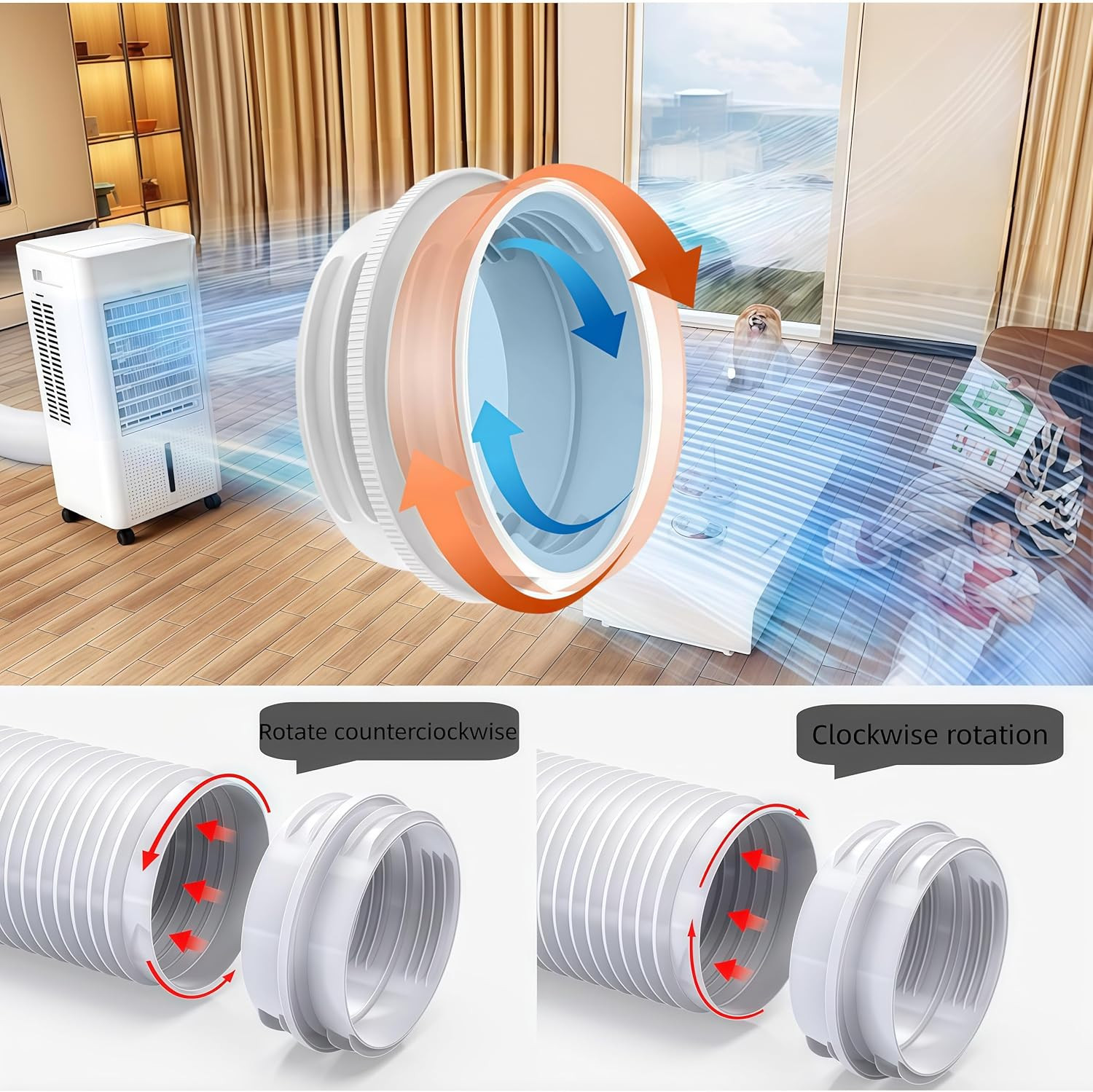 Portable Air Conditioner Hose Connector, Universal Exhaust Hose Coupler for 5…