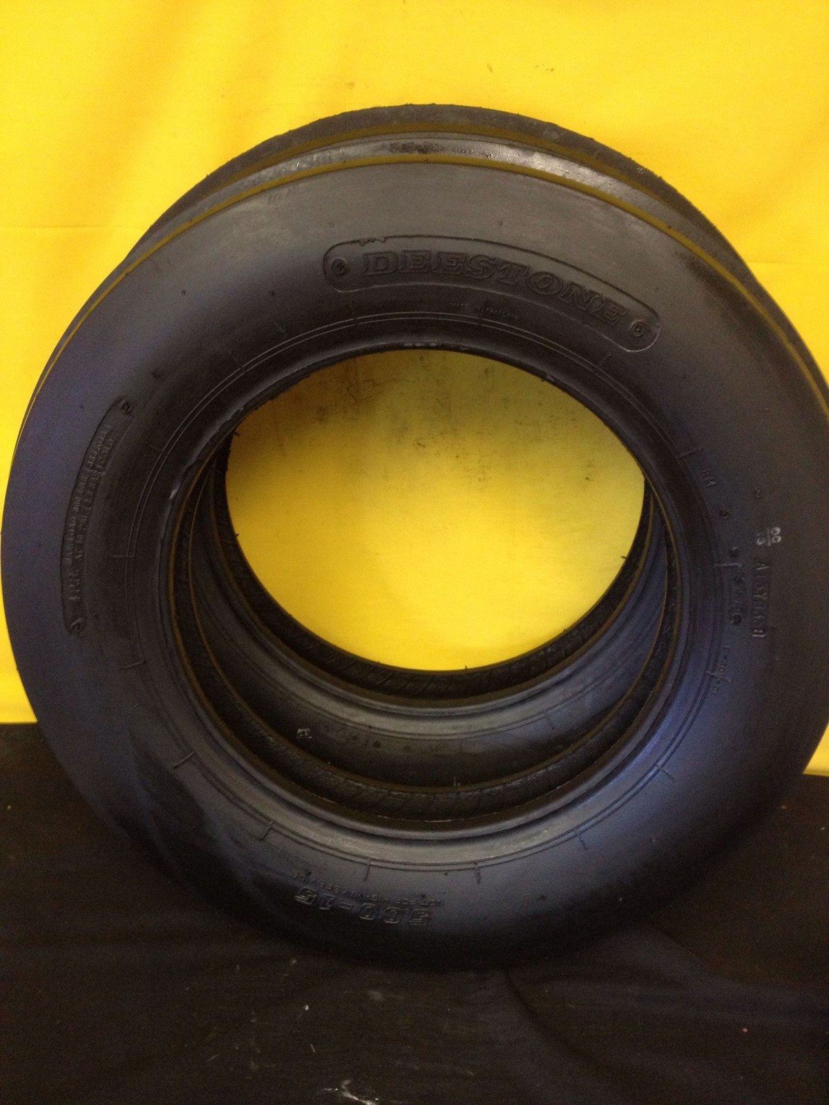 TWO 500X15,500-15,5.00X15,5.00-15 HEAVY DUTY 3 Rib Tractor Tires w/Tubes