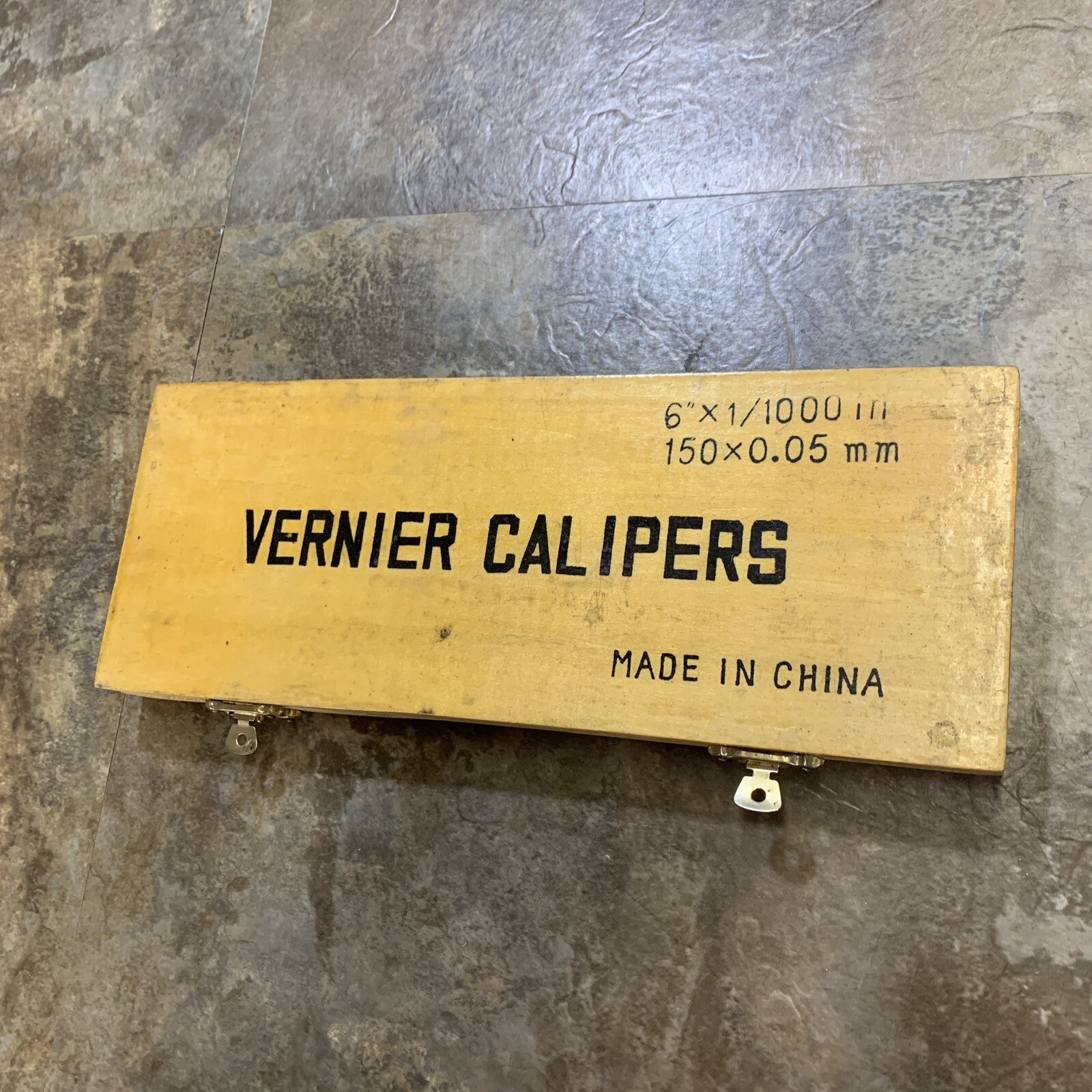 Vernier Calipers 6” X 1/1000 in 150 X 0.05mm With Wood Case
