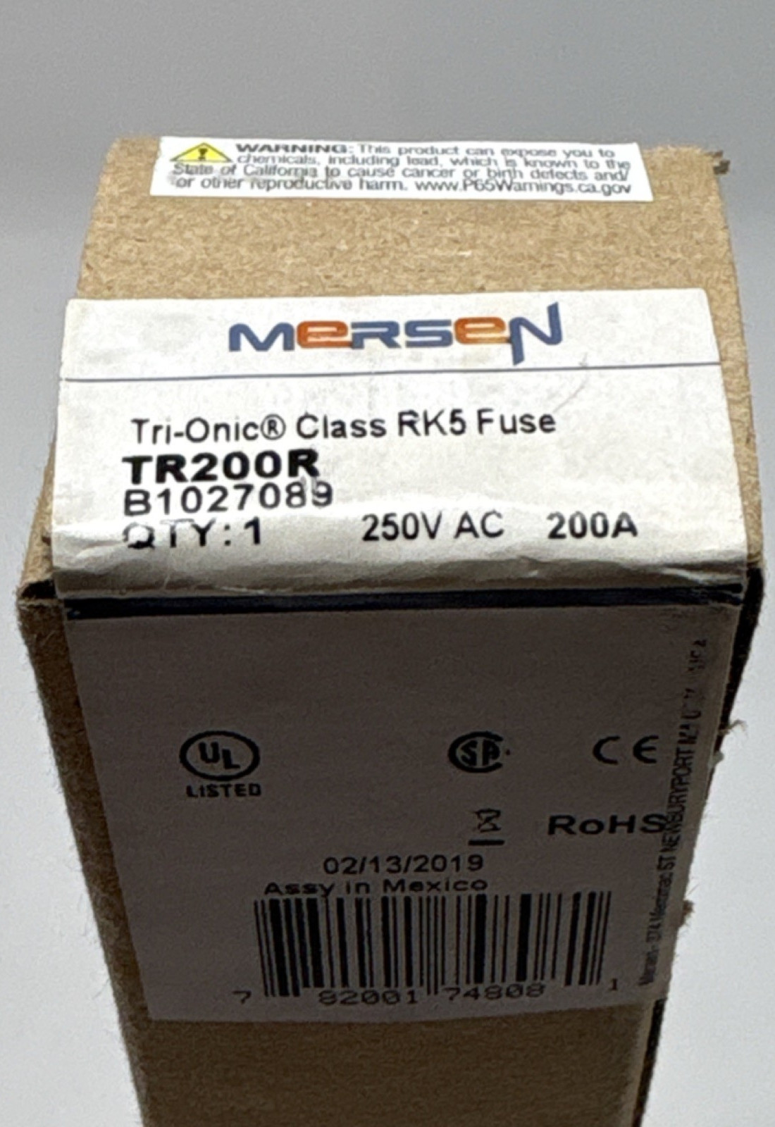 TR200R Mersen Ferraz Shawmut Tri-Onic Fuse 200A 250VAC RK5 Lot of 4