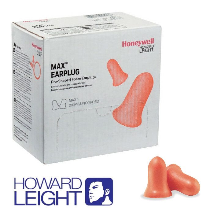 Howard Leight MAX-1 Uncorded Earplugs (1 Box – 200 PAIR) – Free Shipping!!
