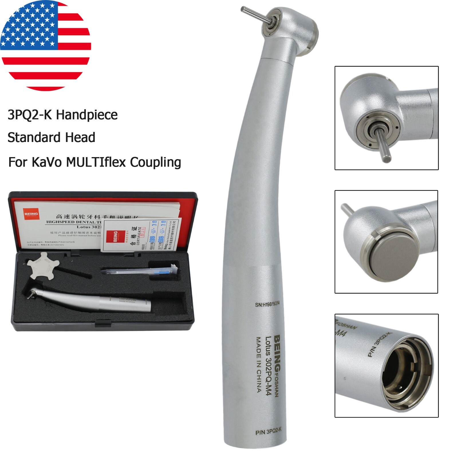 COXO Dental High Speed Handpiece Fiber Optic For KAVO MULTIflex Coupler 4 6 Hole